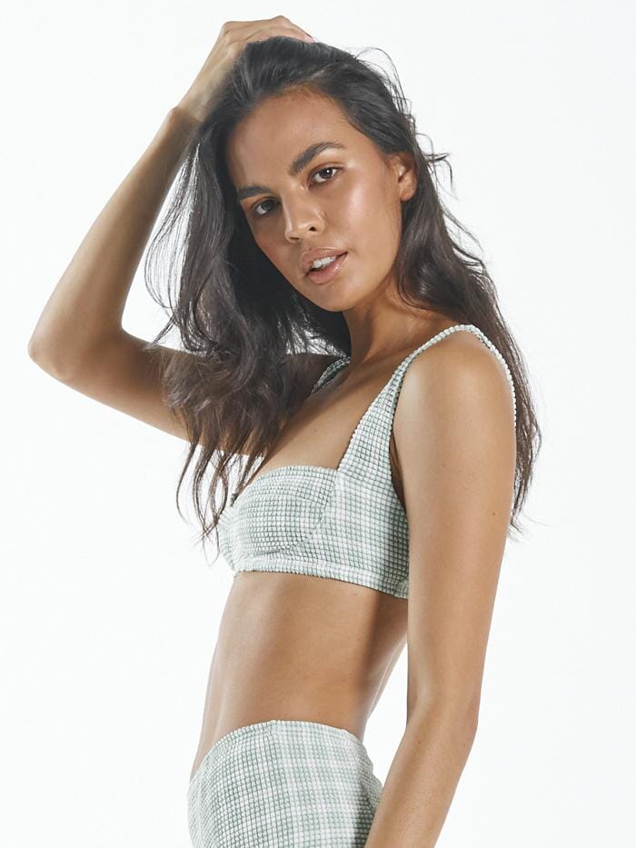 Studio Seamed Crop Bikini Top - Mint