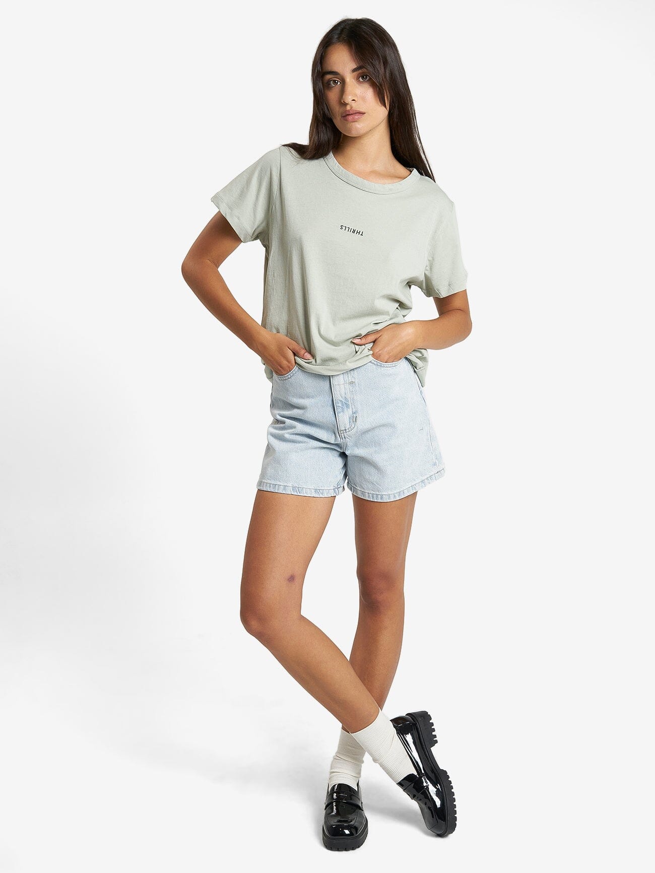 Minimal Thrills Relaxed Tee - Sage Grey