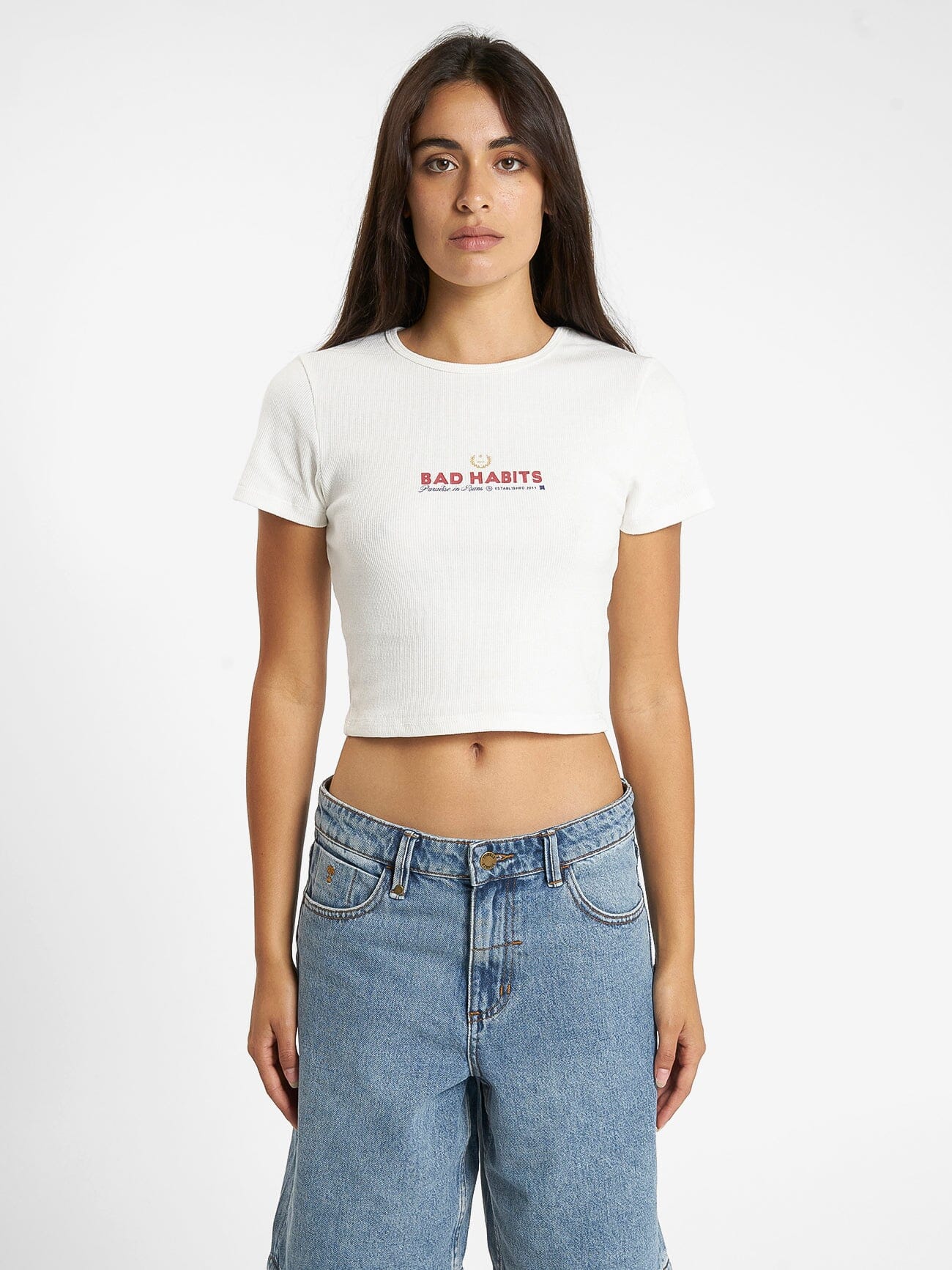 Royal Habits Baby Tee - Dirty White