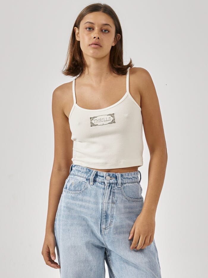 Inlay Crop Bound Tank - Heritage White