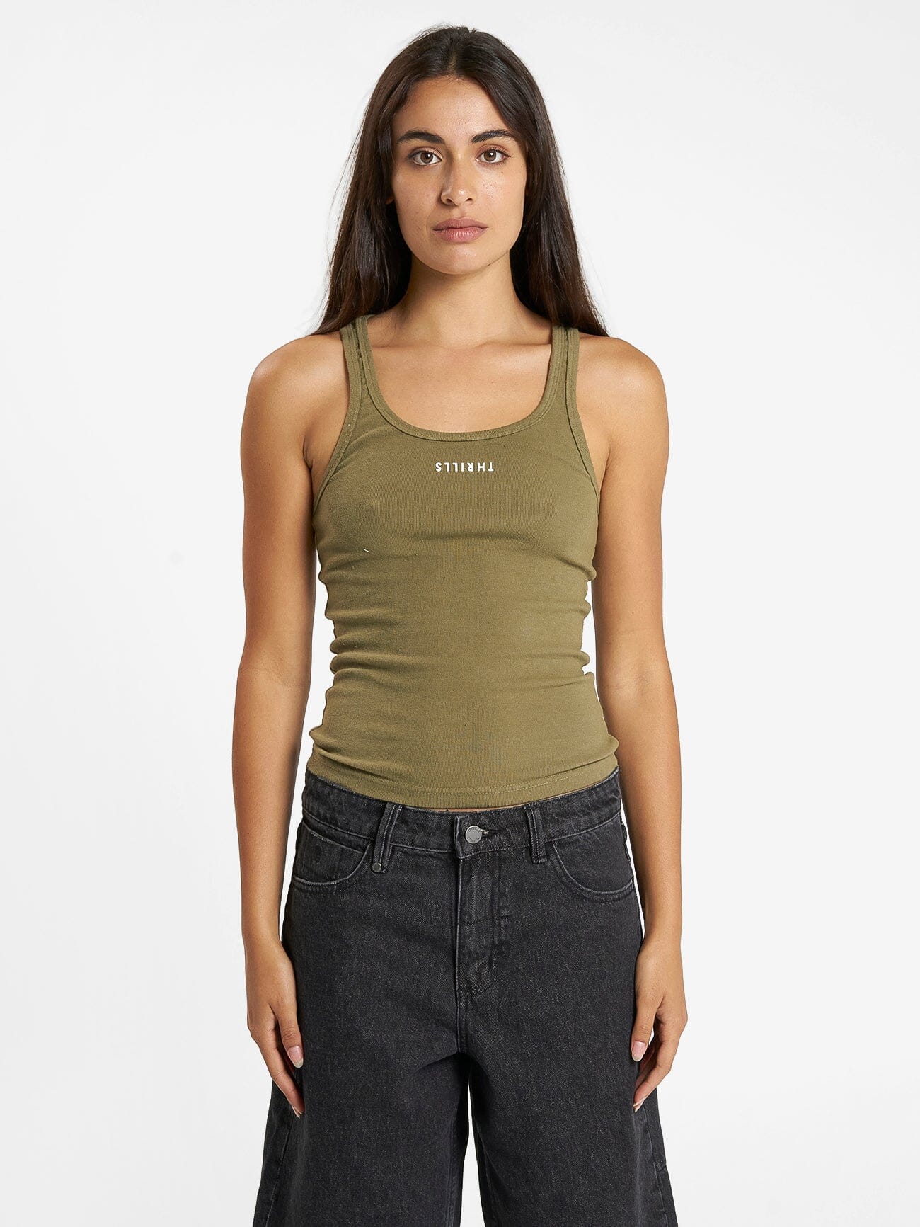 Minimal Thrills Scoop Tank - Aloe