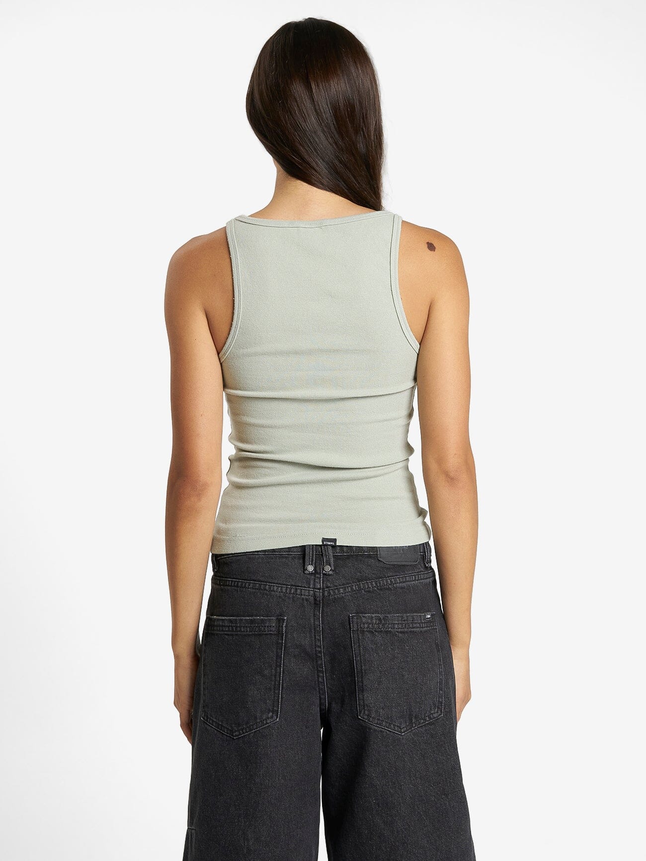 Minimal Thrills Scoop Tank - Sage Grey