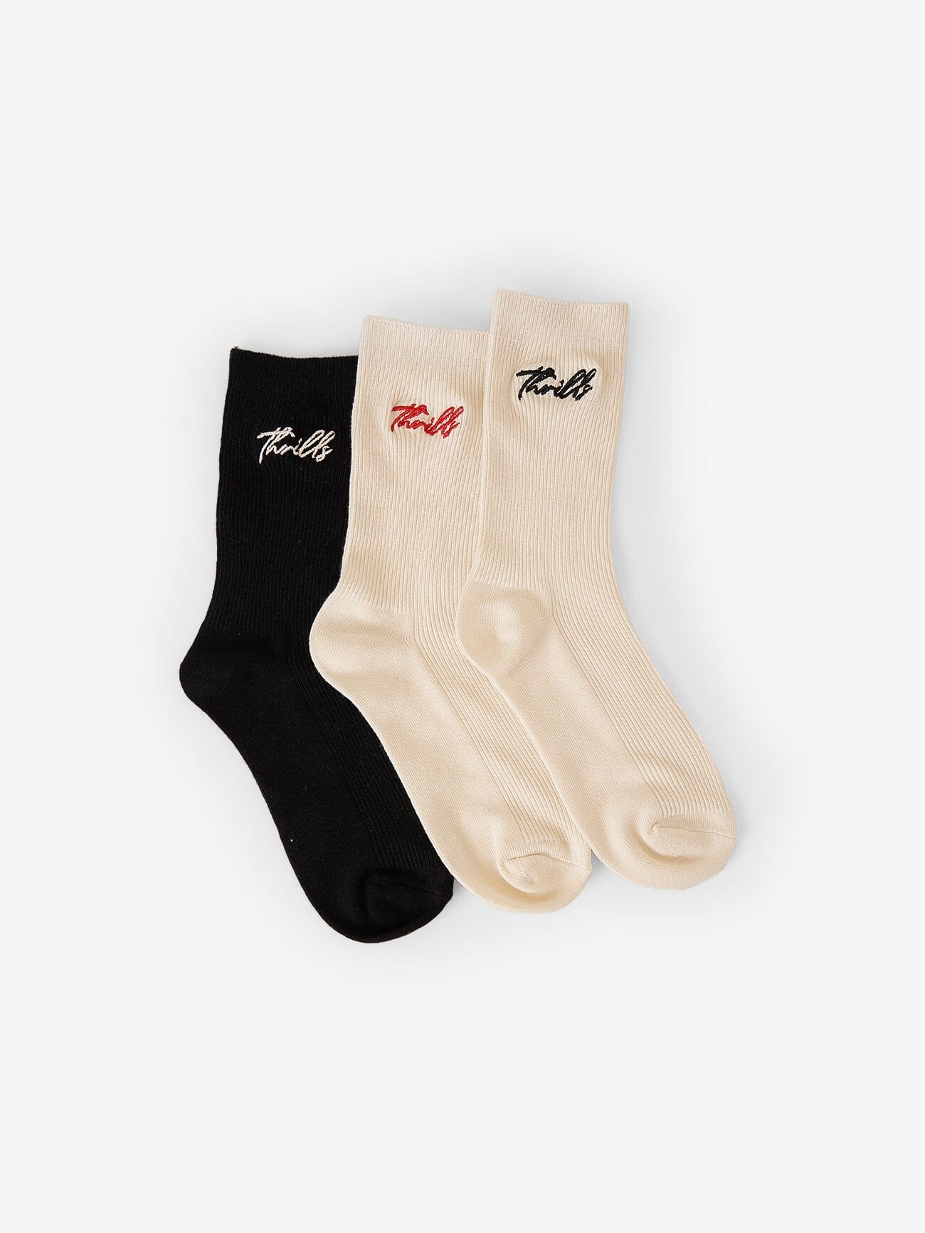 Signature 3 Pack Sock - Heritage White Black - Heritage White Red One Size