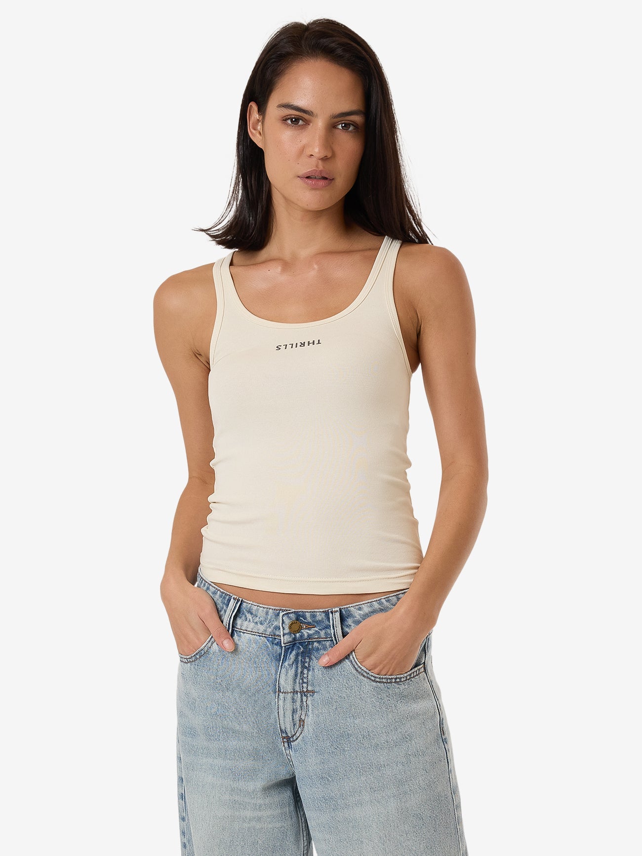 Minimal Thrills Scoop Tank - Heritage White 4