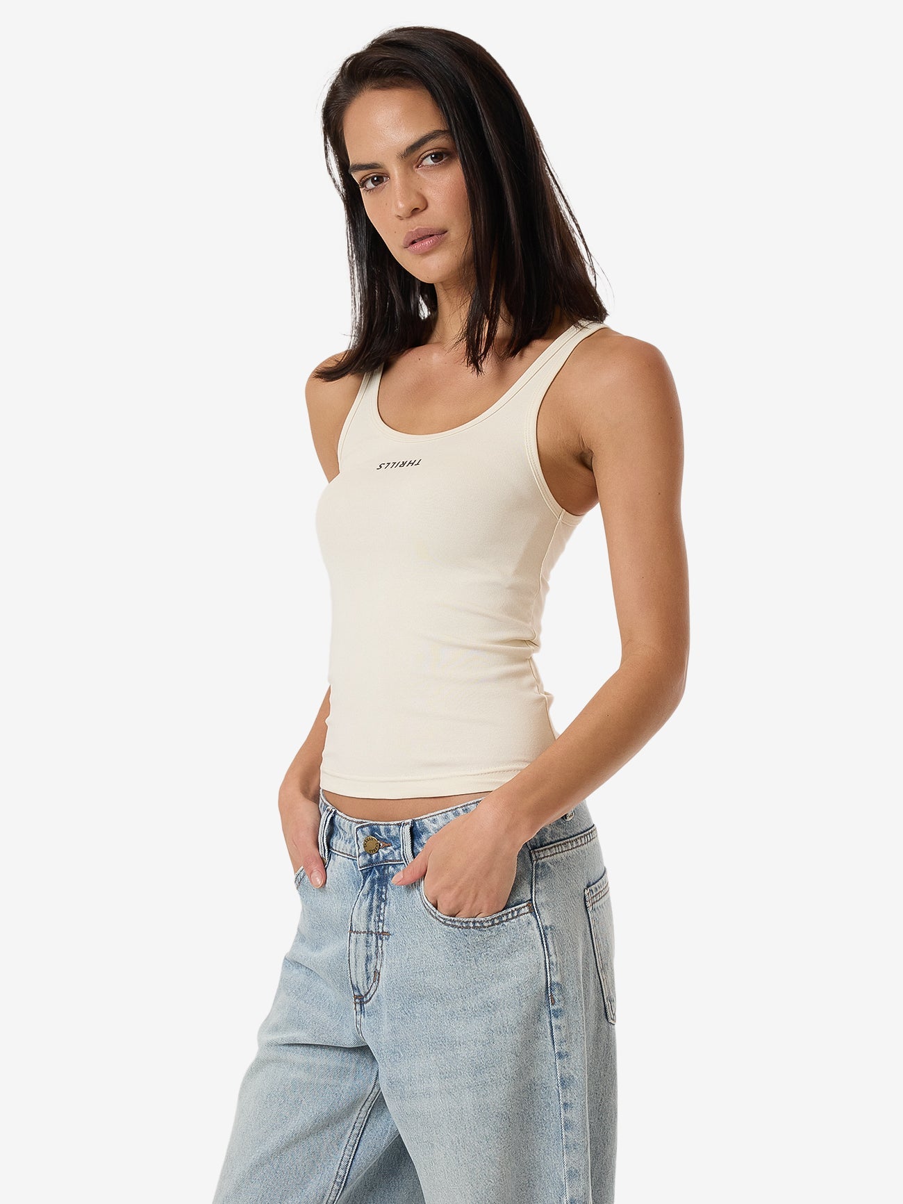 Minimal Thrills Scoop Tank - Heritage White 4