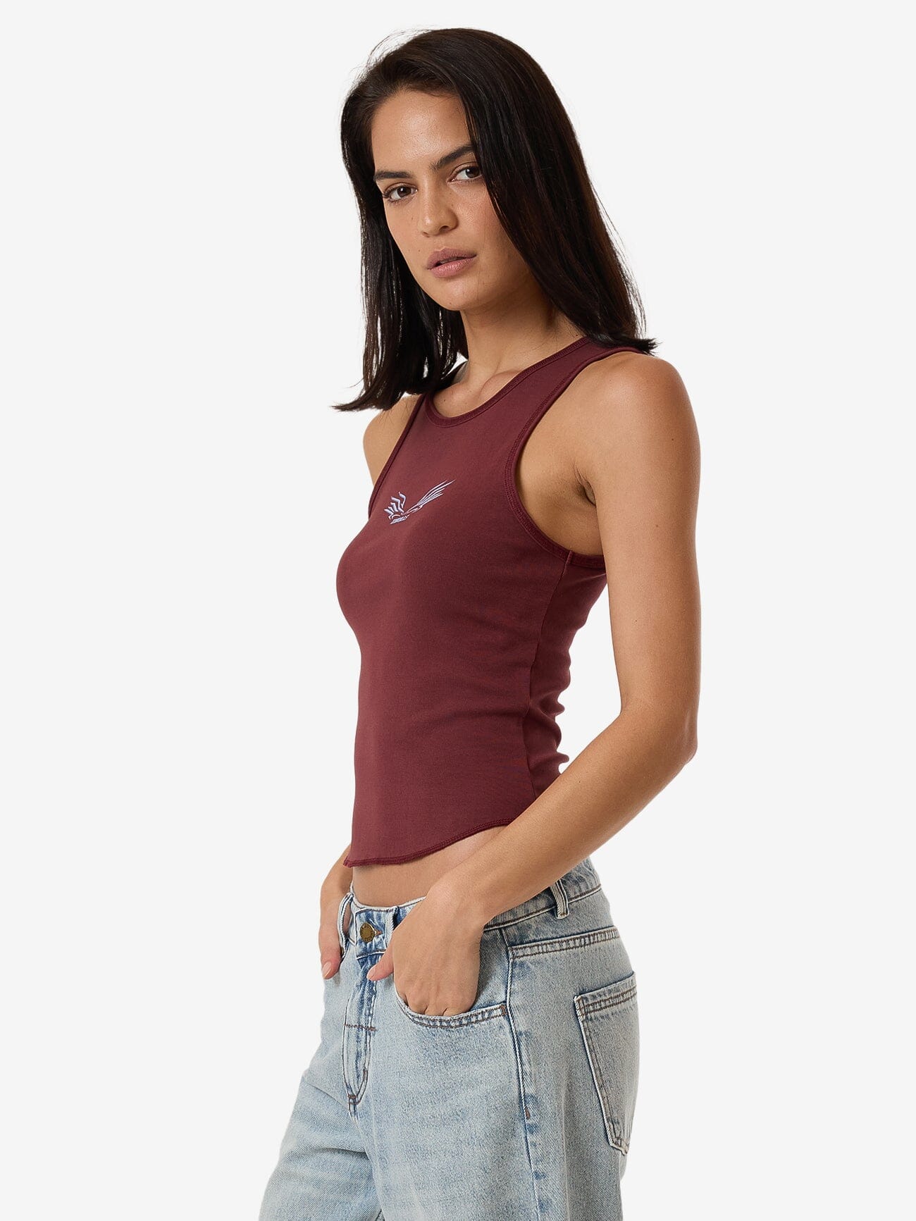 Speed Of Fury Curve Tank - Dark Cherry 4