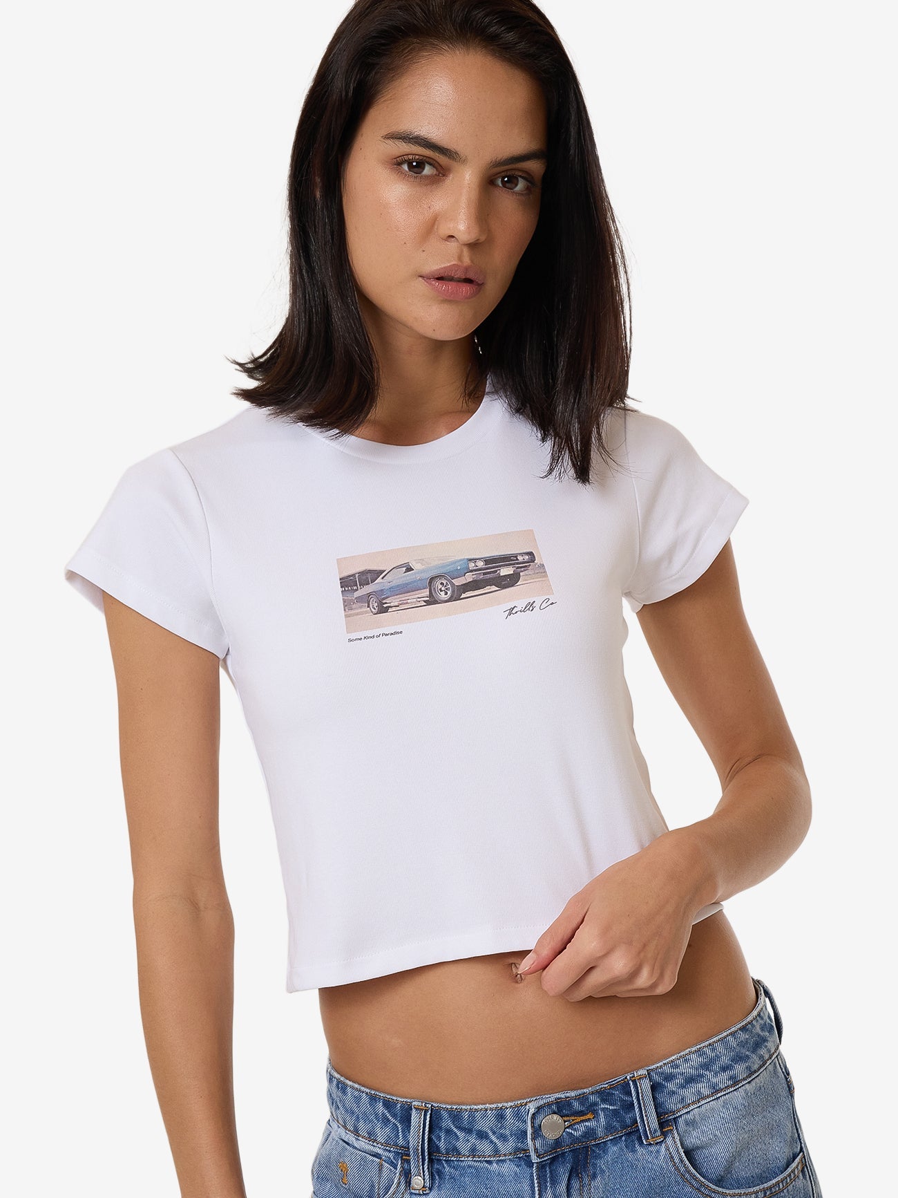 Paradise Wheels Mini Tee - White 4