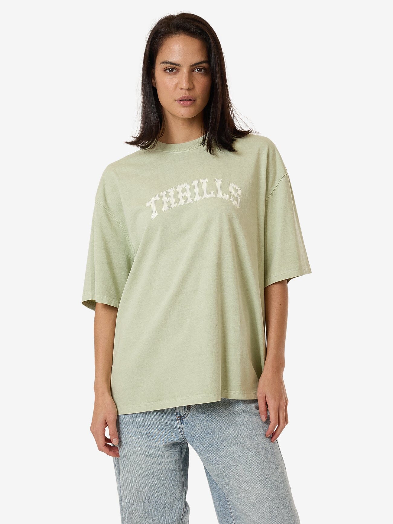 Line Up Oversized Tee - Mist Green 4