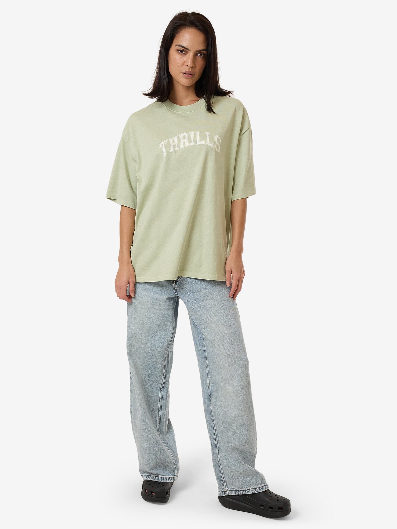 Line Up Oversized Tee - Mist Green 4