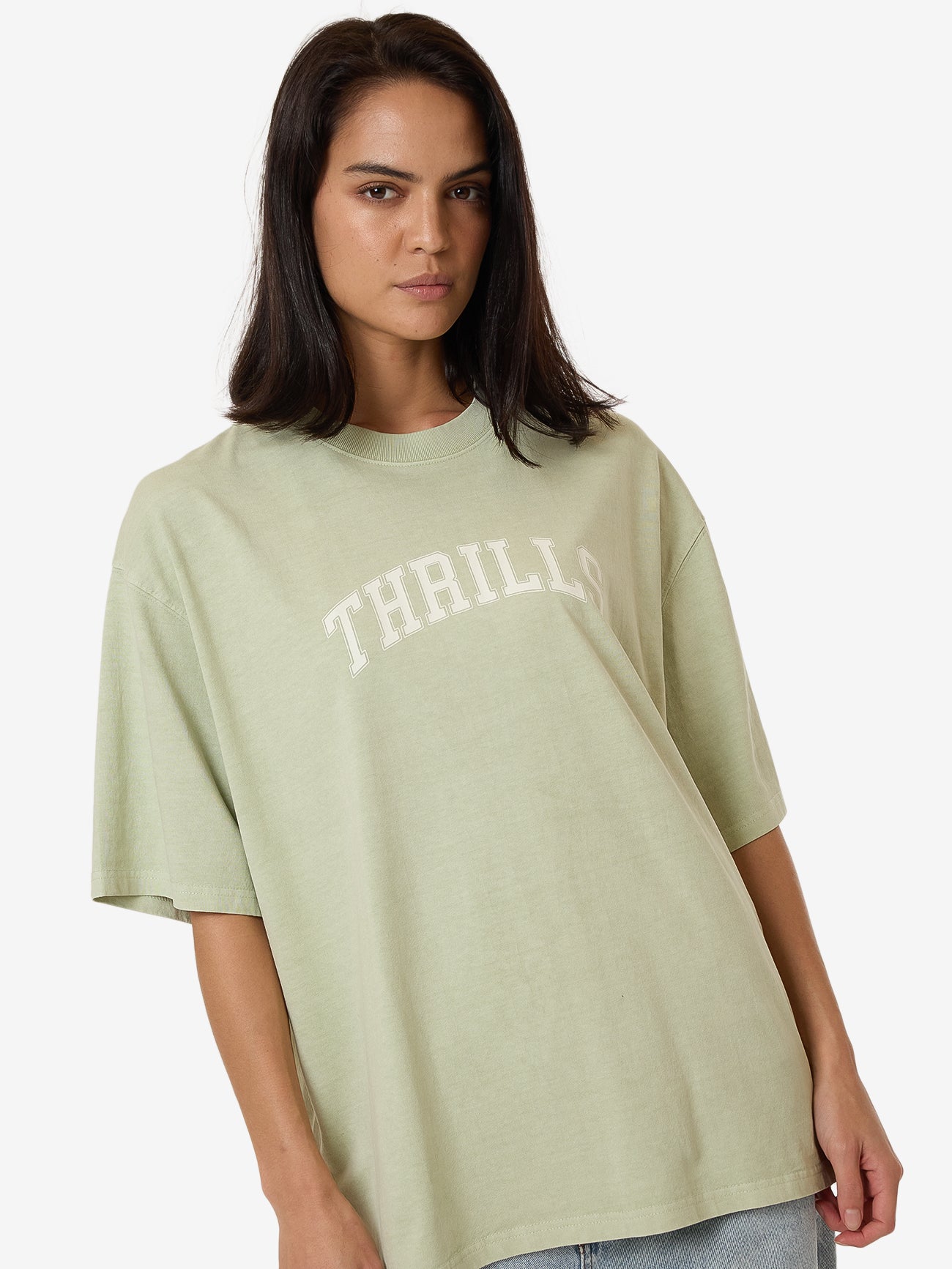 Line Up Oversized Tee - Mist Green 4