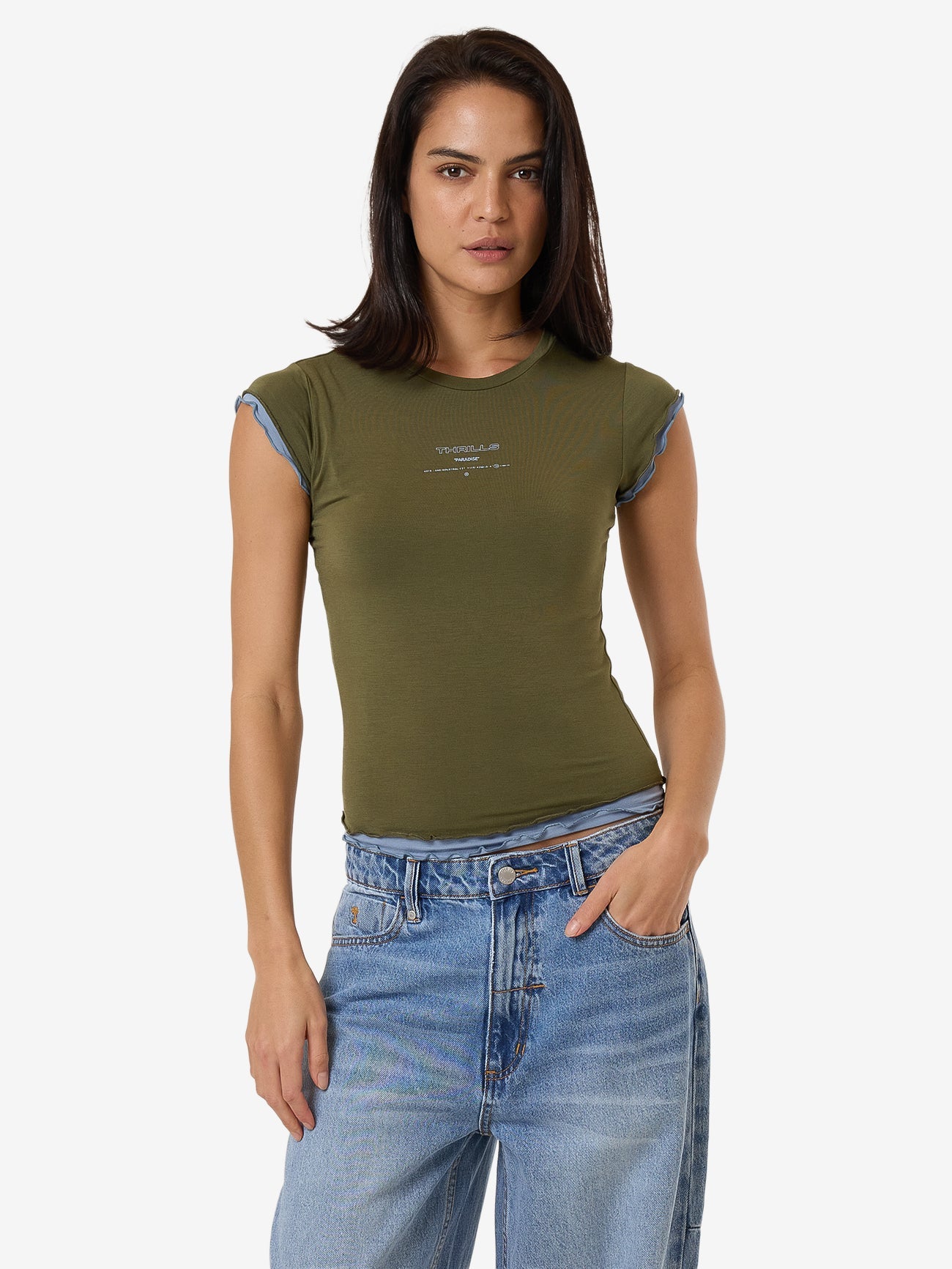 Double Down Layer Tee - Burnt Olive 4