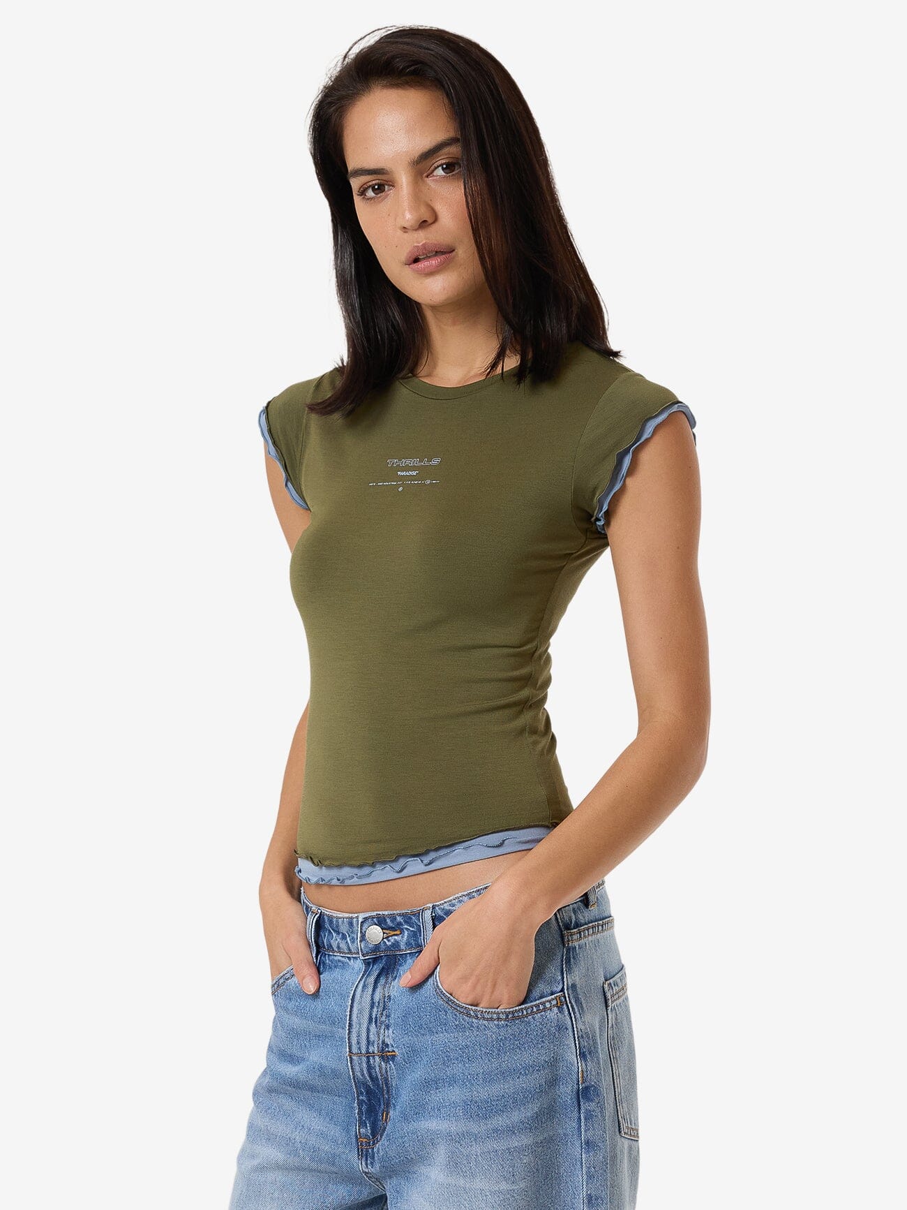 Double Down Layer Tee - Burnt Olive 4