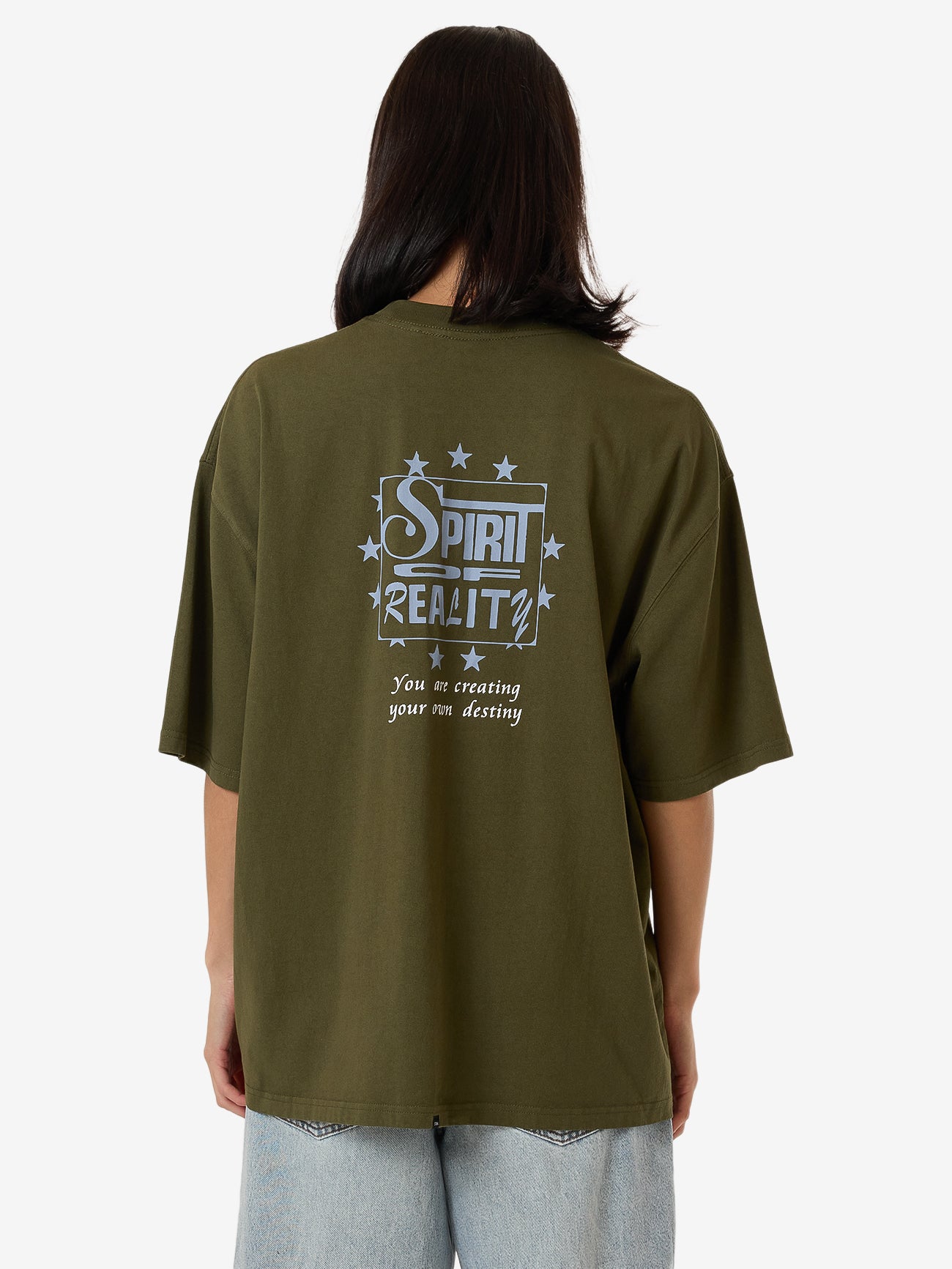 Spirit Of Reality Oversized Tee - Burnt Olive 4