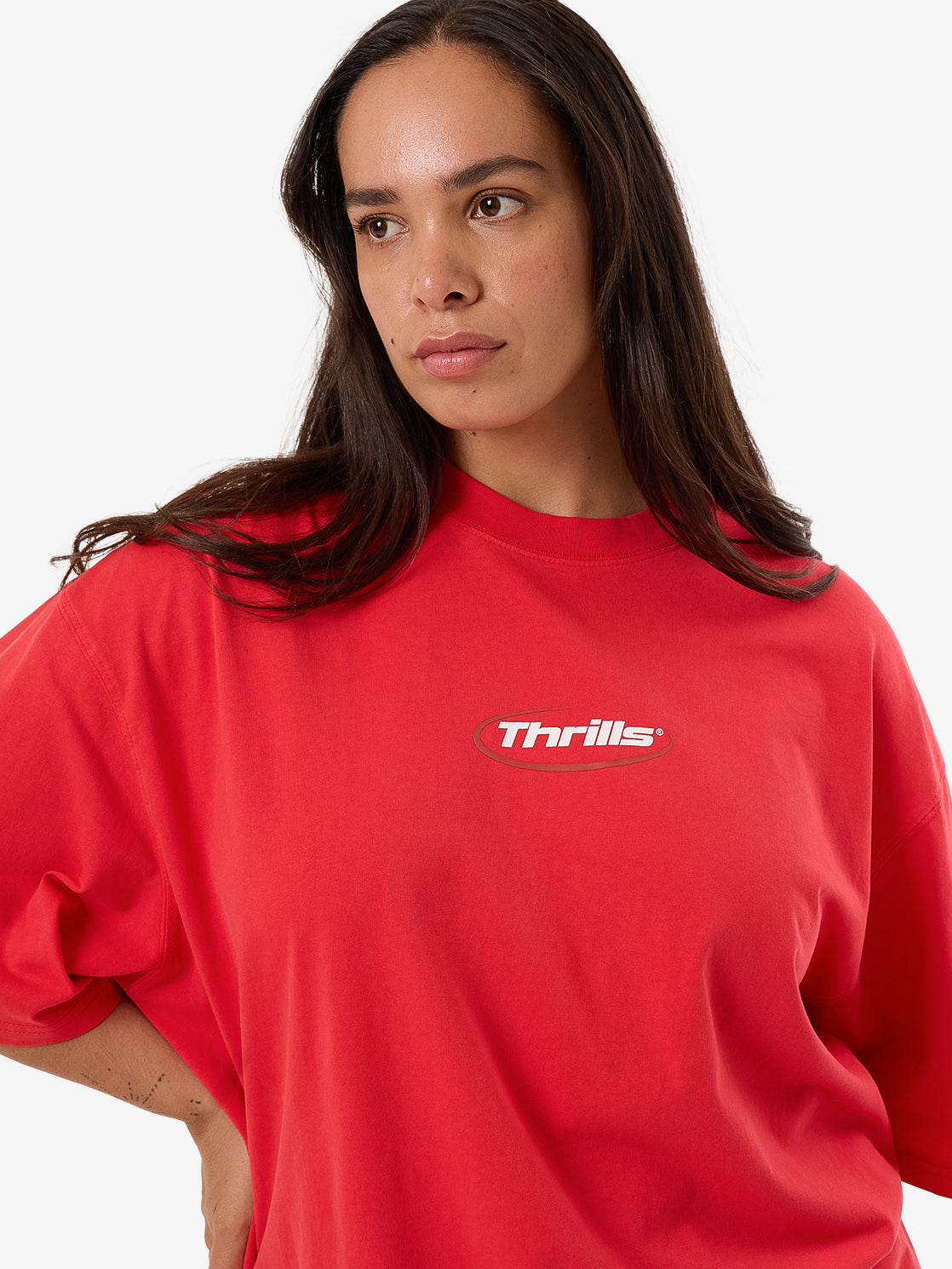 Arena Oversized Tee - Flame Red