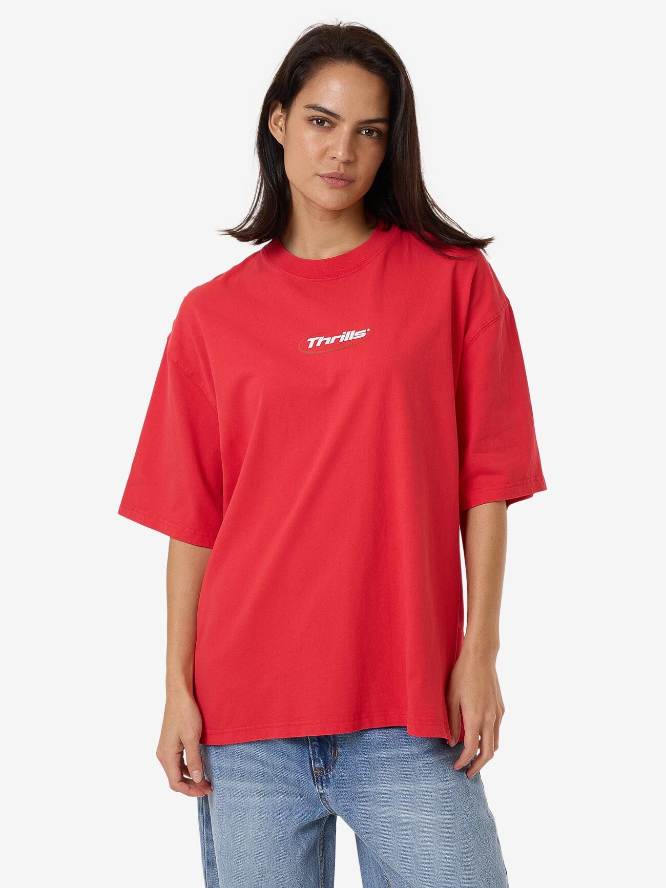 Arena Oversized Tee - Flame Red 4