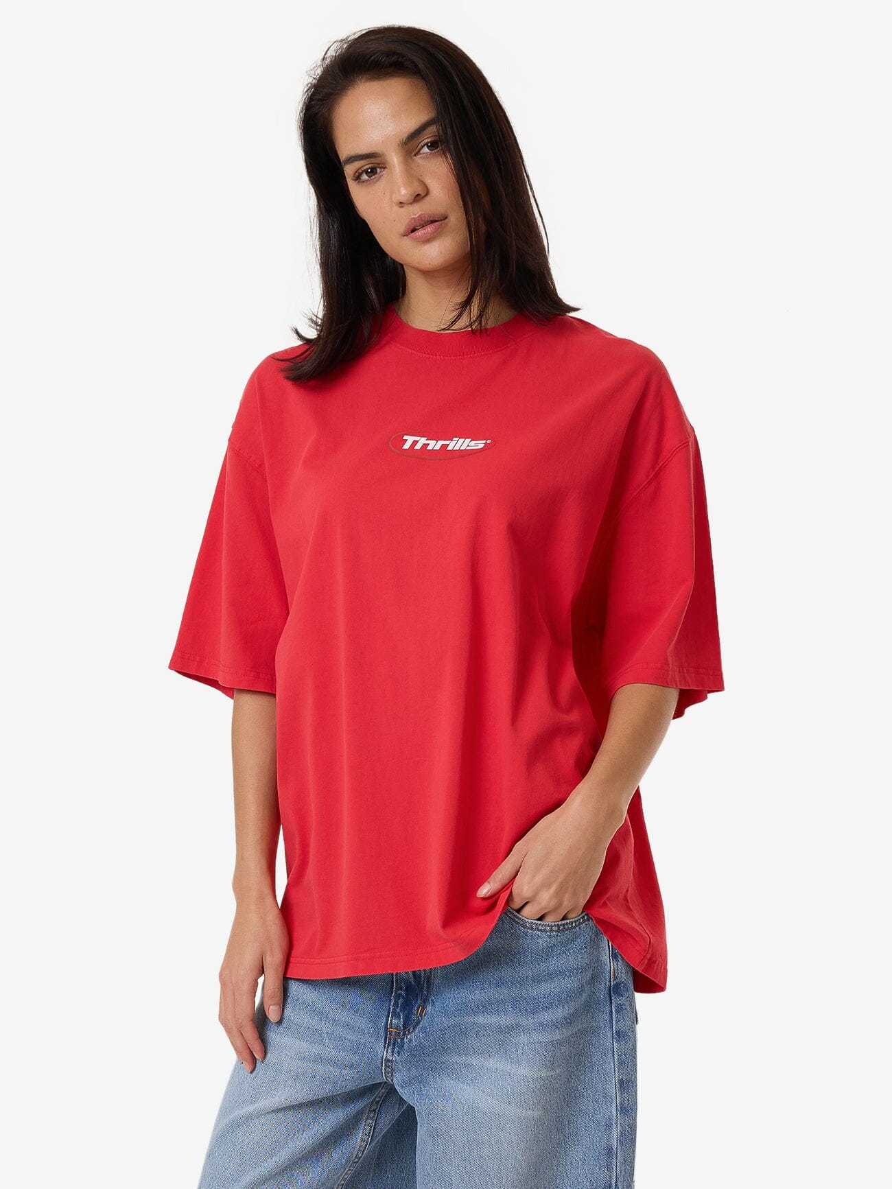 Arena Oversized Tee - Flame Red 4