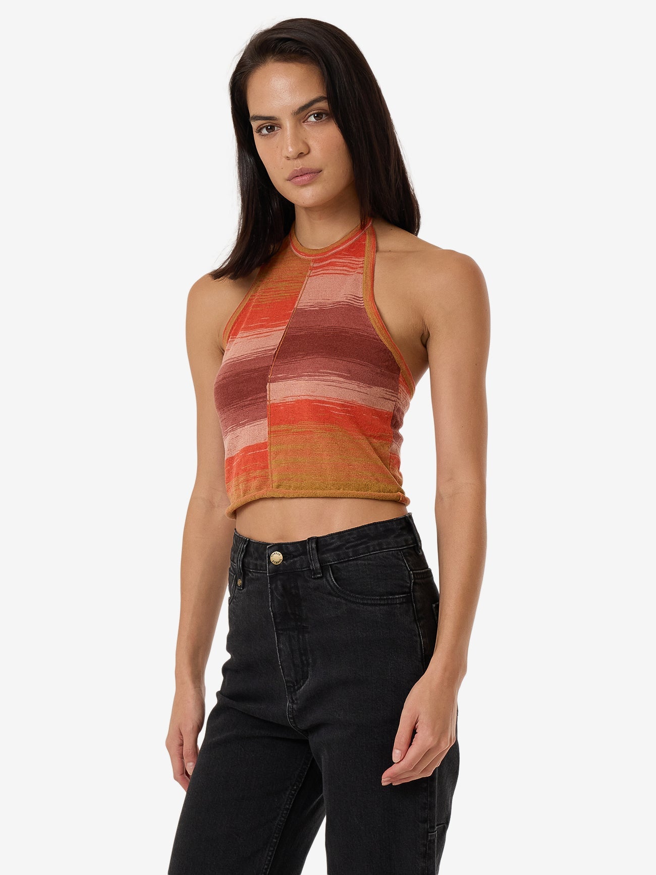 Rise Knit Halter Top - Berry 4