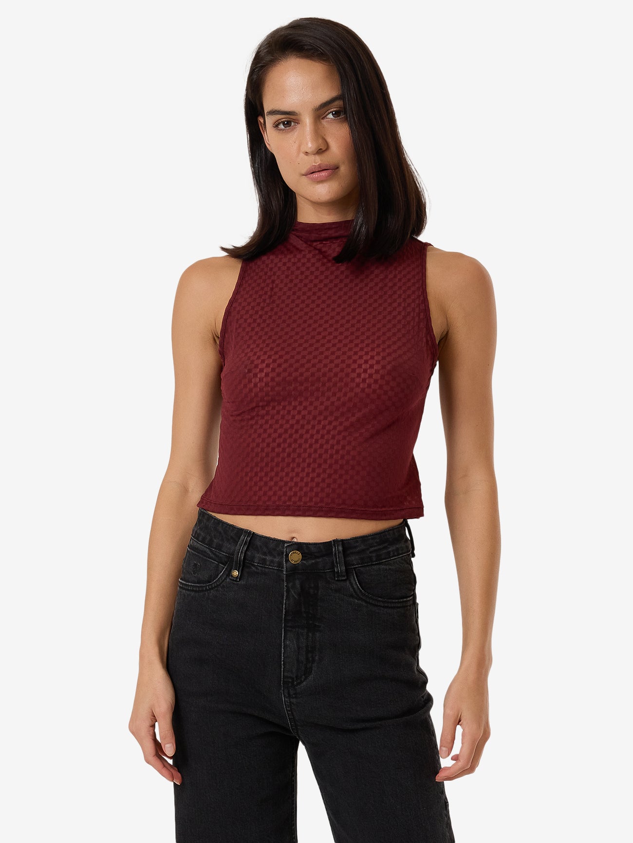 Petra Mesh Top - Dark Cherry 4