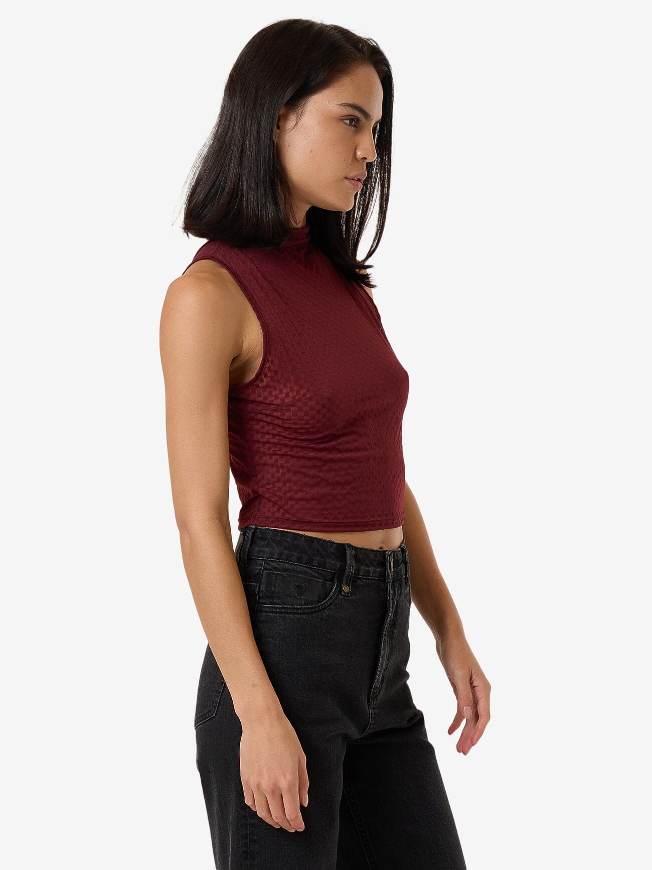 Petra Mesh Top - Dark Cherry 4