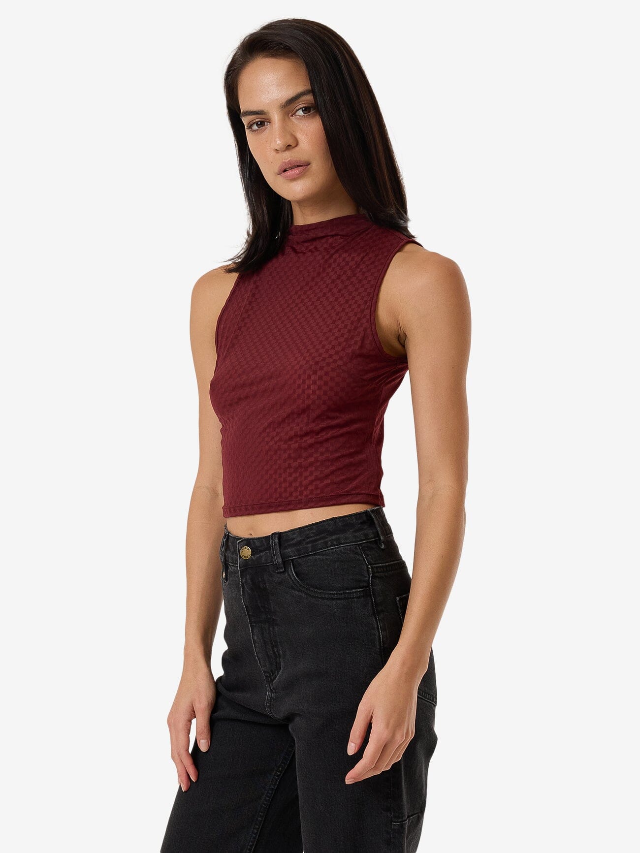 Petra Mesh Top - Dark Cherry 4