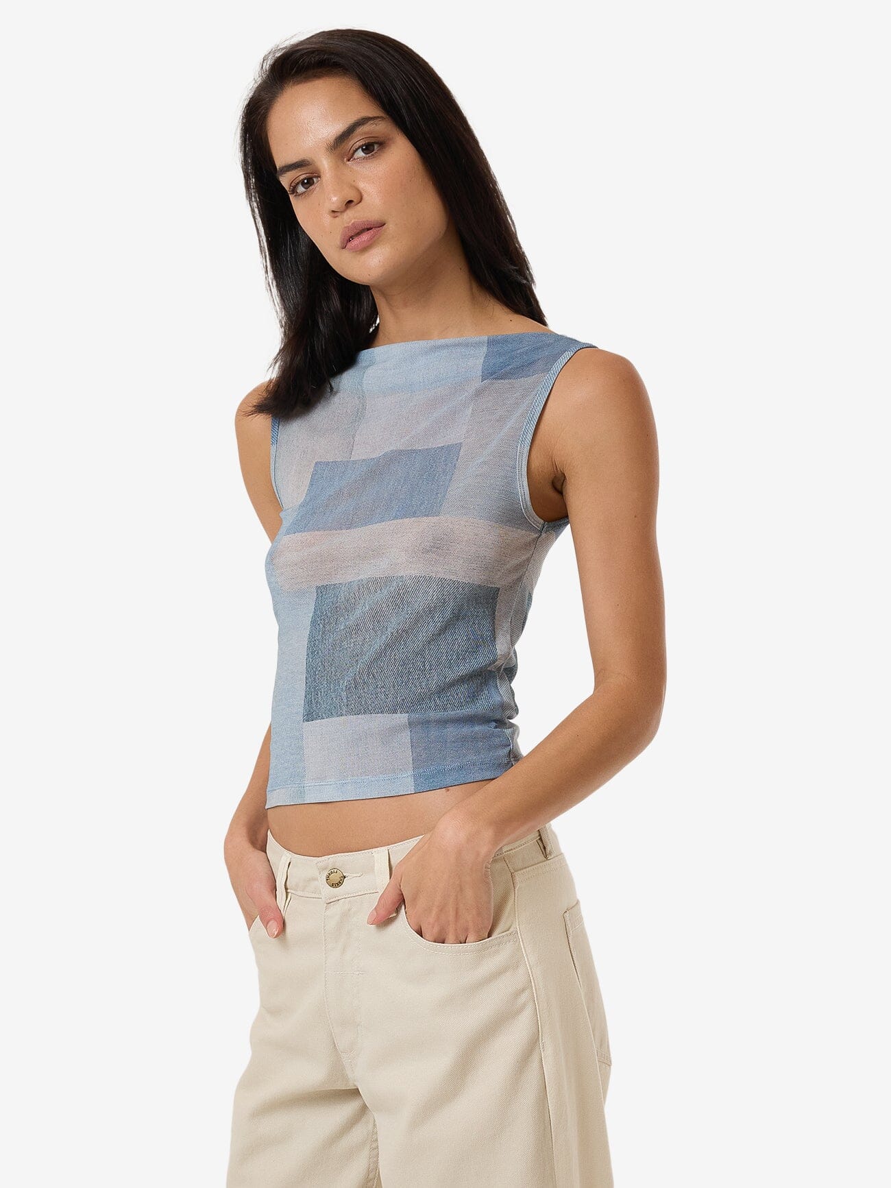 Shades Of Indigo Mesh Tank - Blue 4