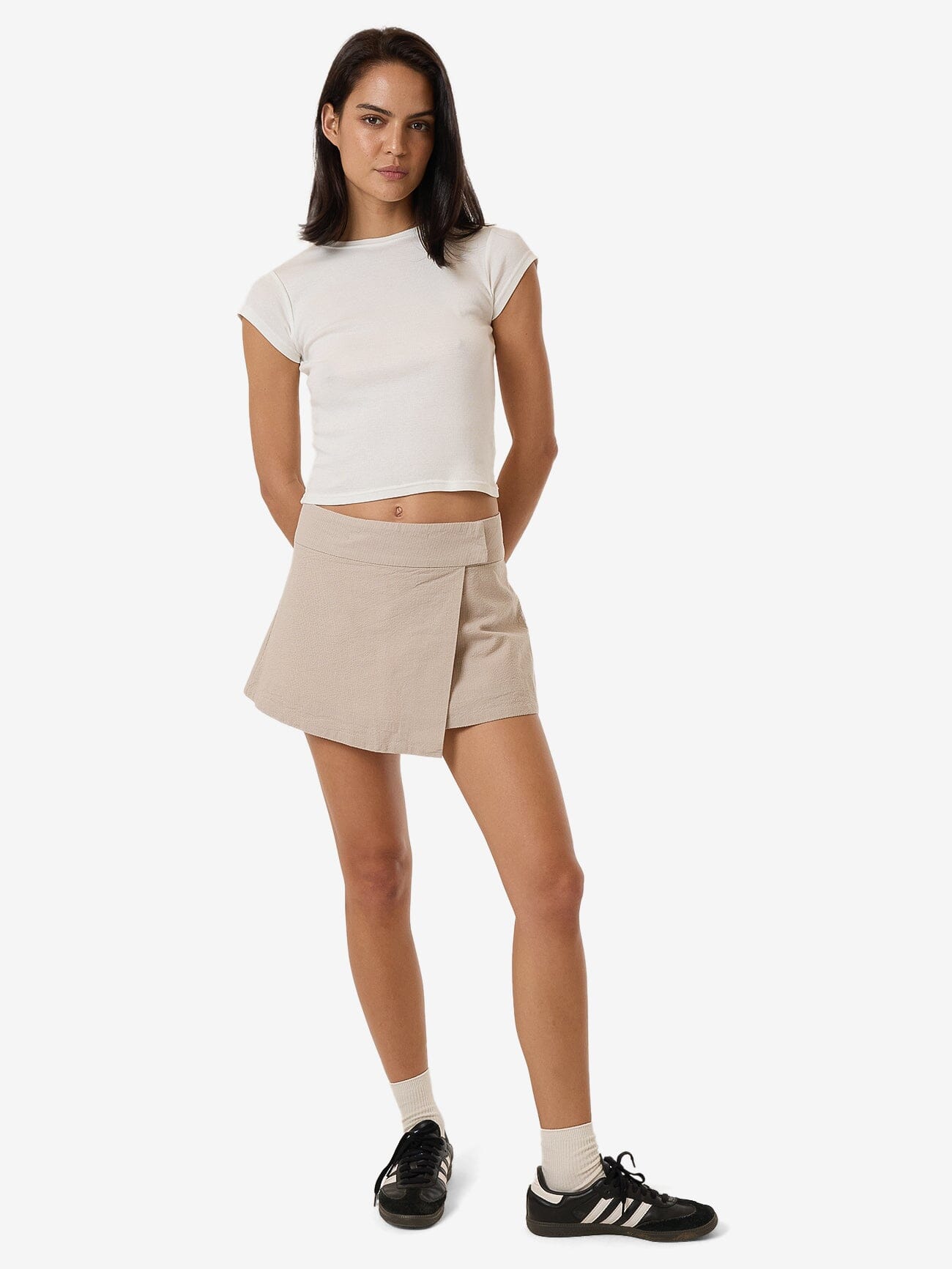 Miramar Mini Wrap Skirt - Stone 4