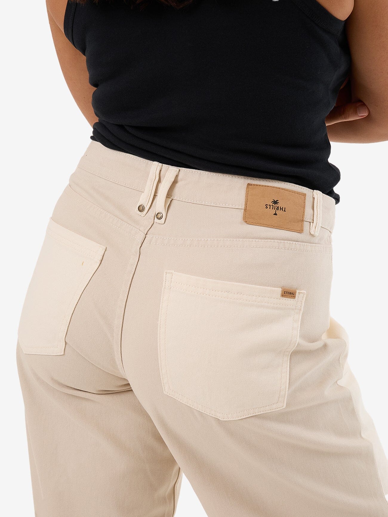 Pieces Billie Low Rise Baggy Jean - Alabaster