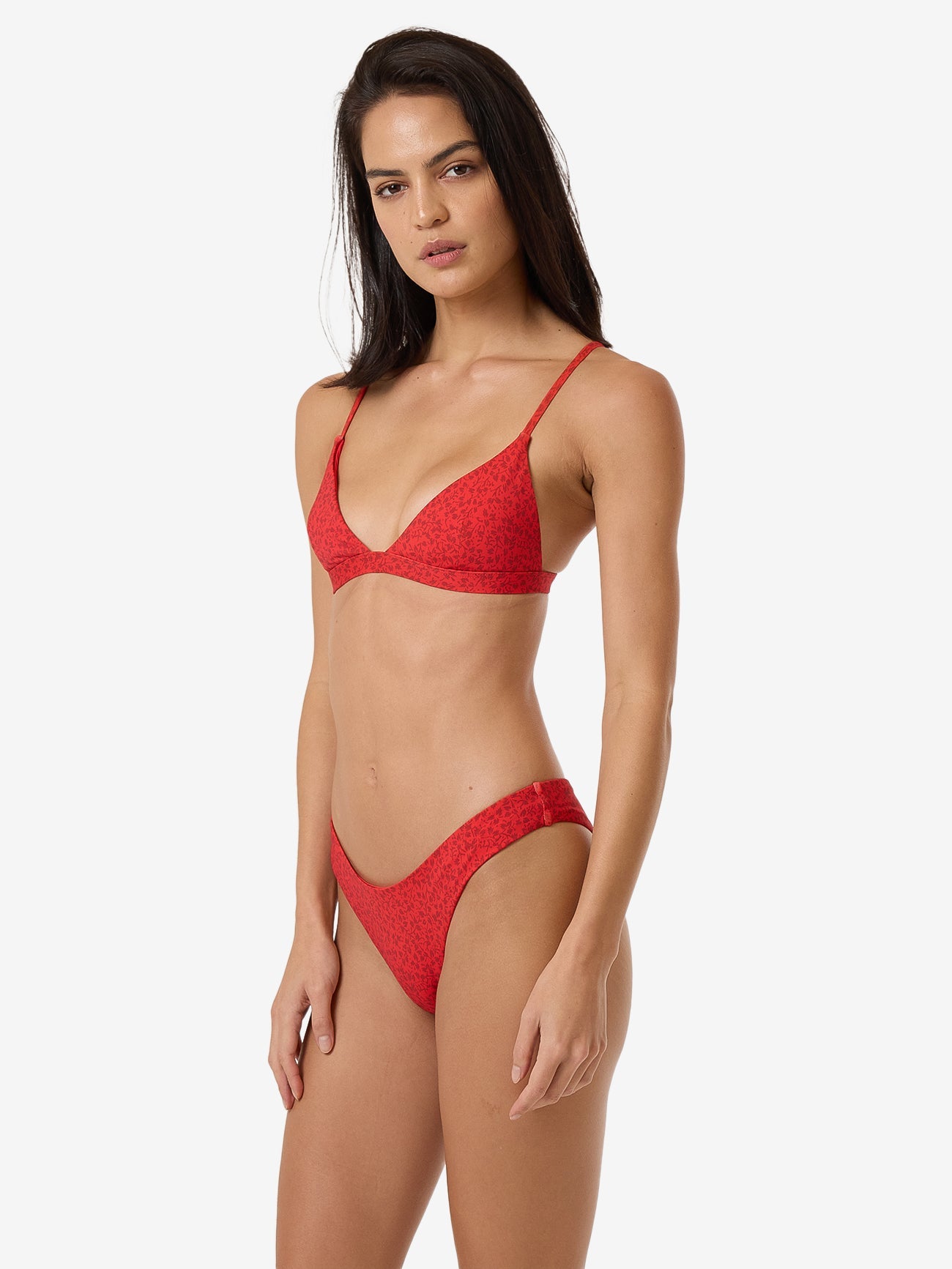 Zinnia Fixed Triangle Bikini Top - Flame Red 4