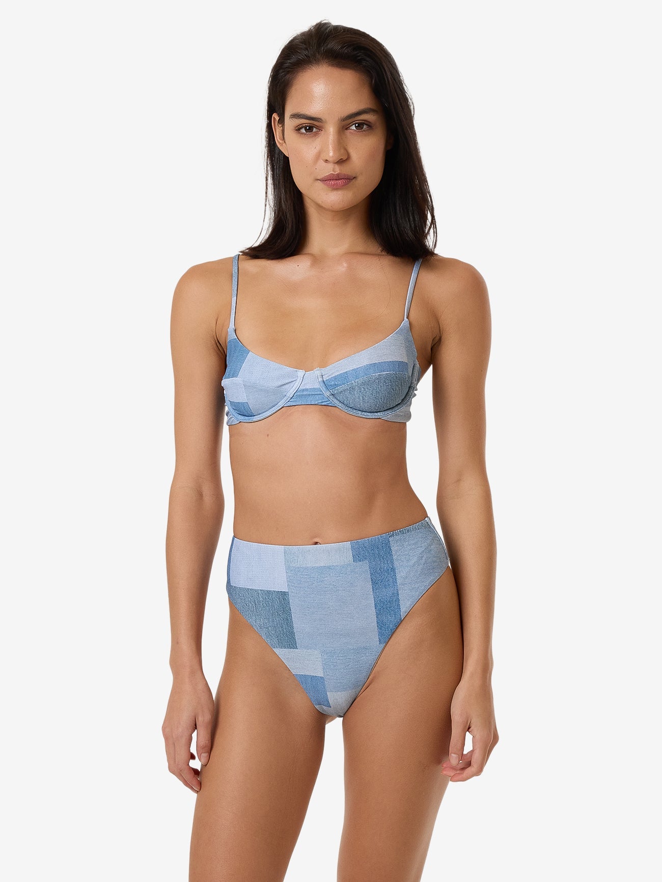 Shades Of Indigo 90S High Cut Bikini Bottom - Blue 4