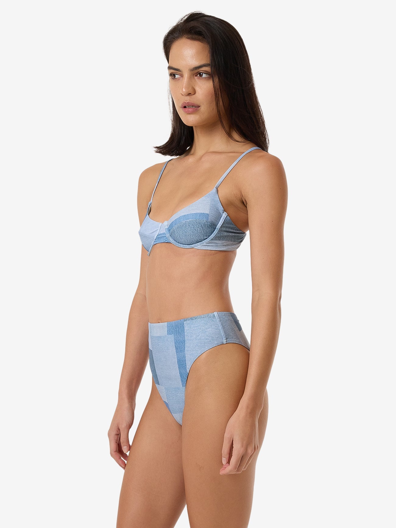 Shades Of Indigo 90S High Cut Bikini Bottom - Blue 4