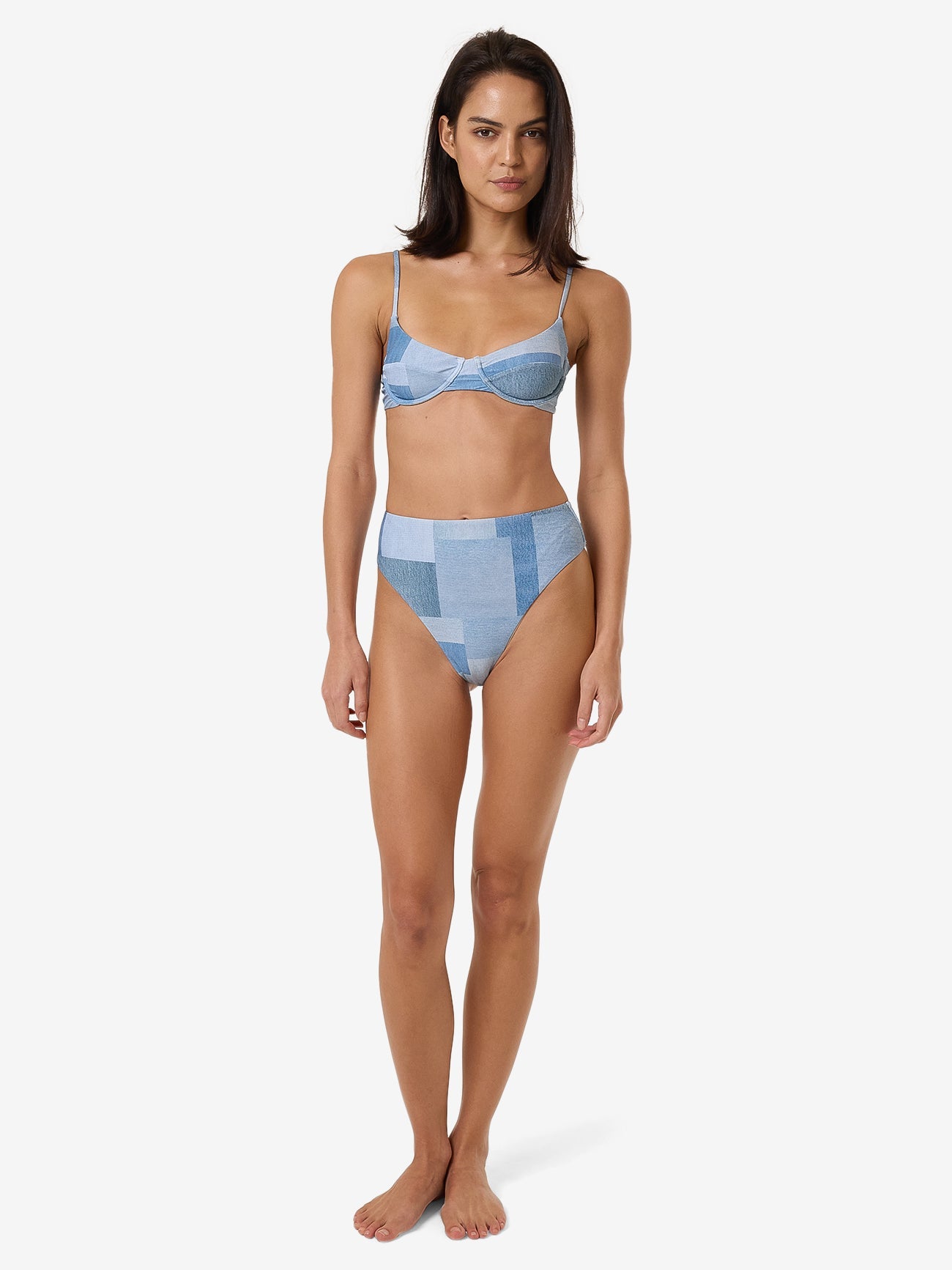 Shades Of Indigo 90S High Cut Bikini Bottom - Blue 4