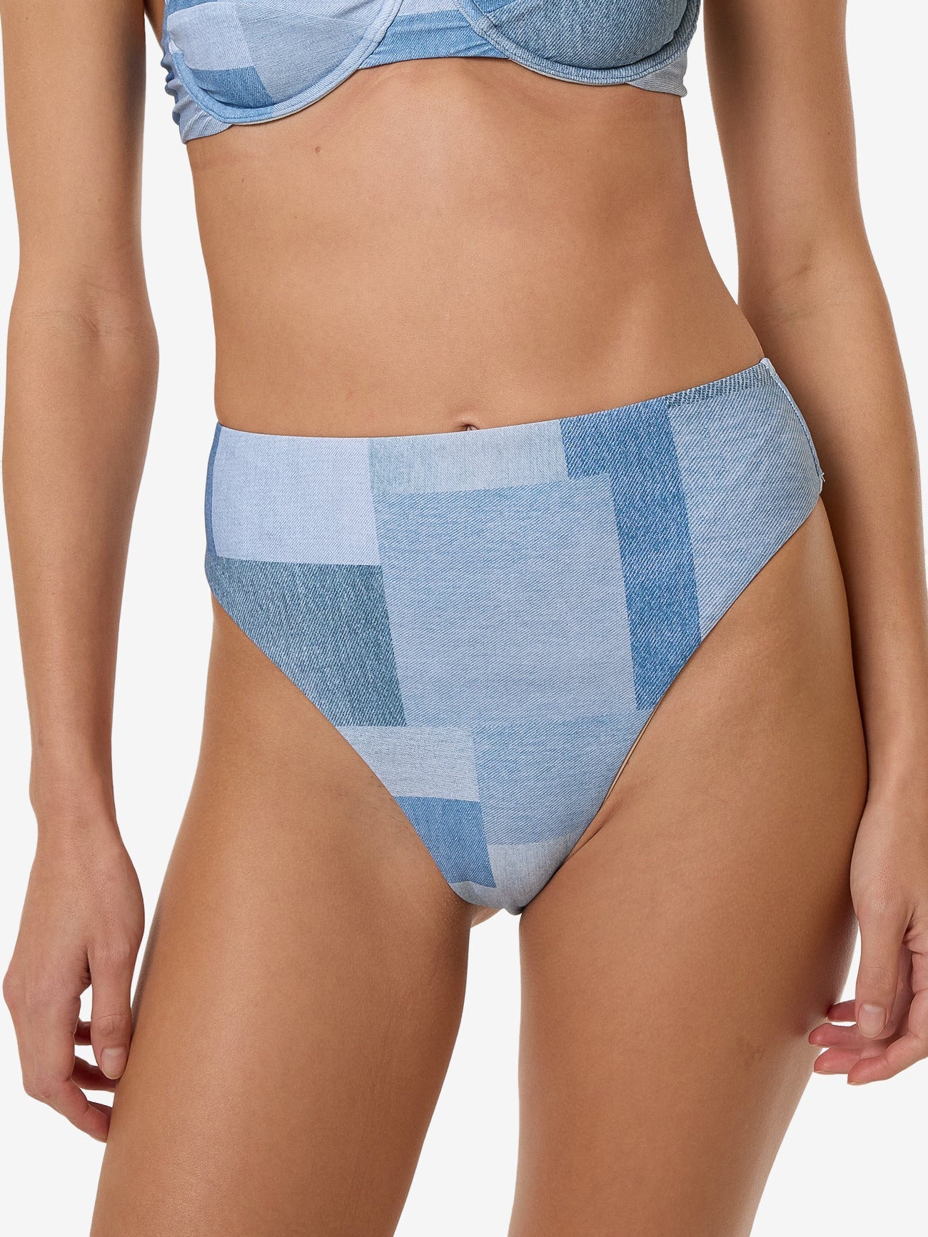 Shades Of Indigo 90S High Cut Bikini Bottom - Blue 4