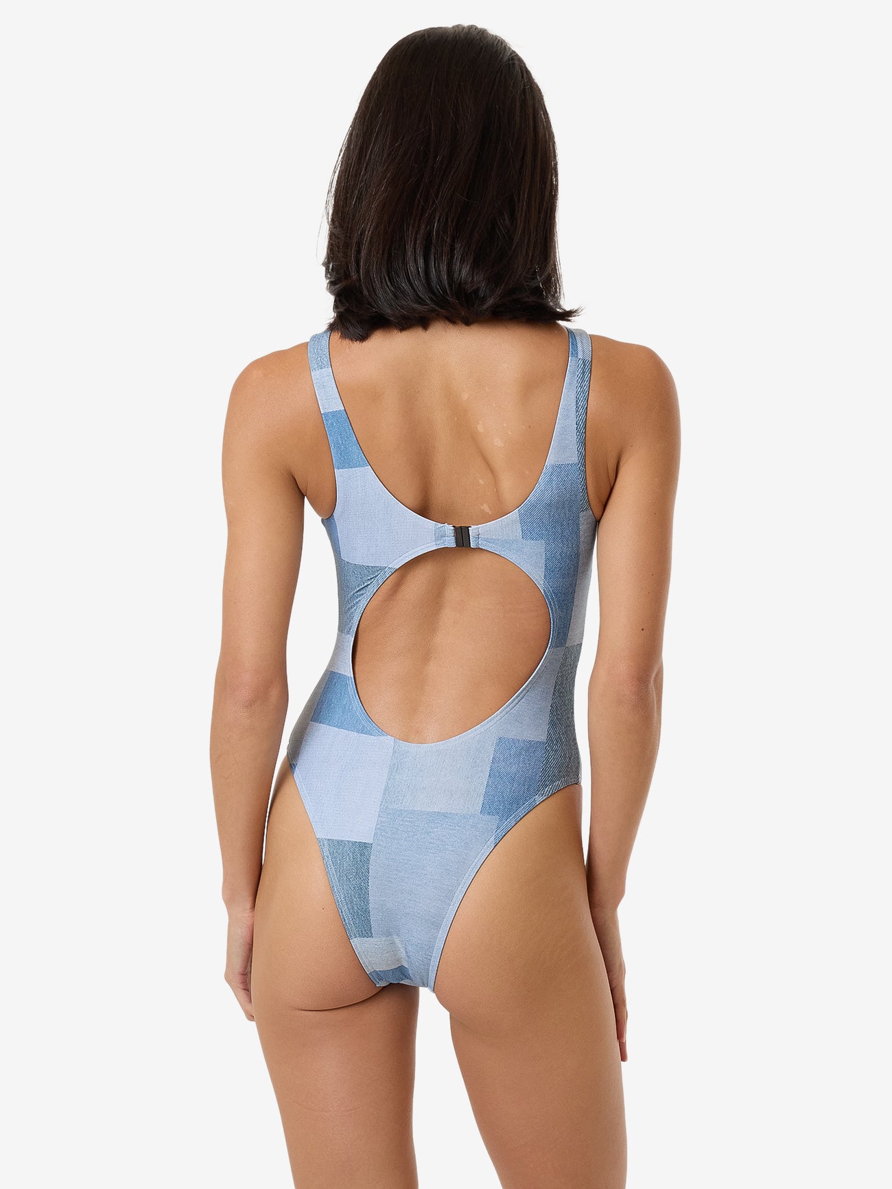 Shades Of Indigo High Neck One Piece - Blue 4