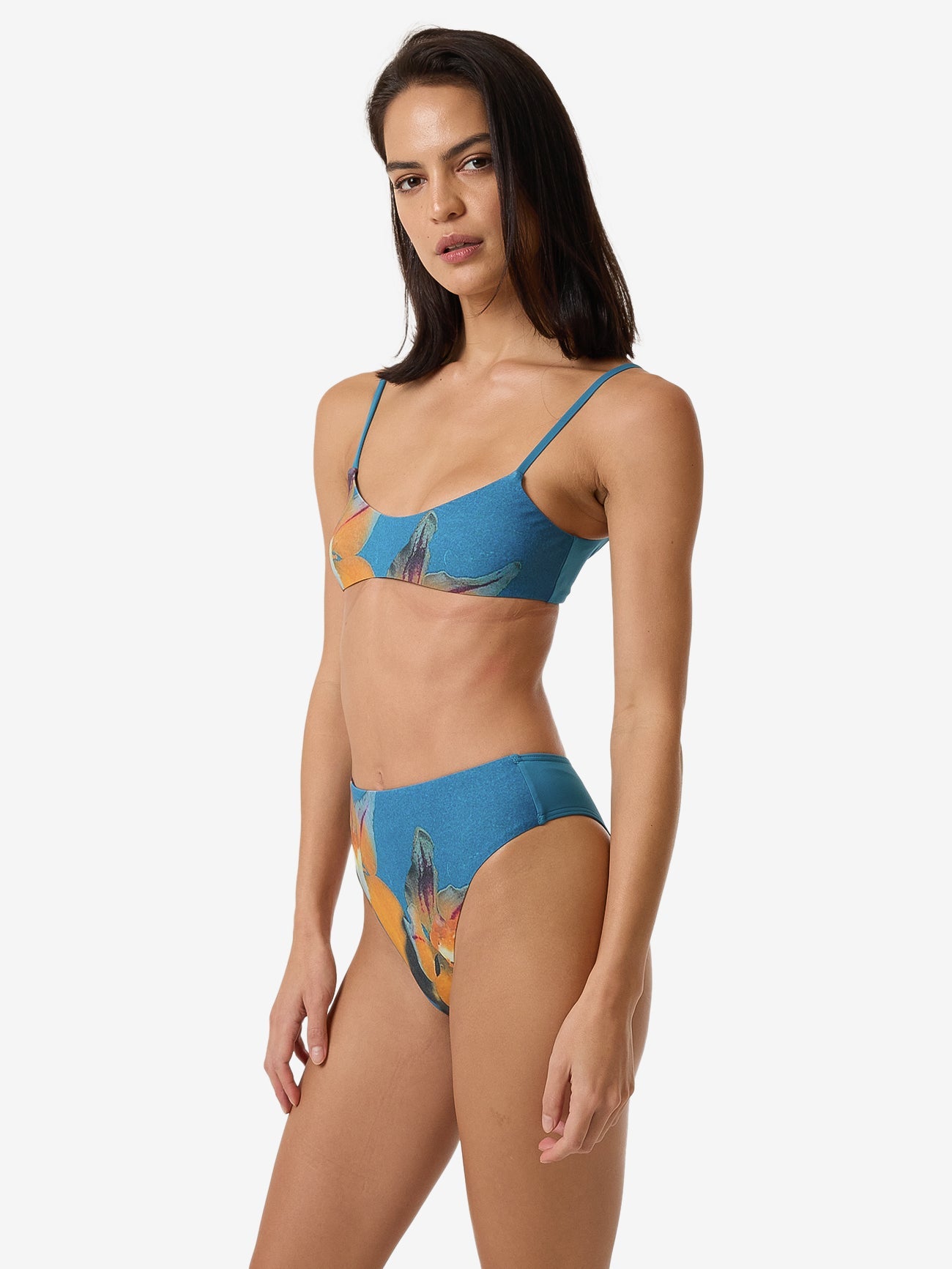 Flower Society Crop Bikini Top - Stella Blue 4