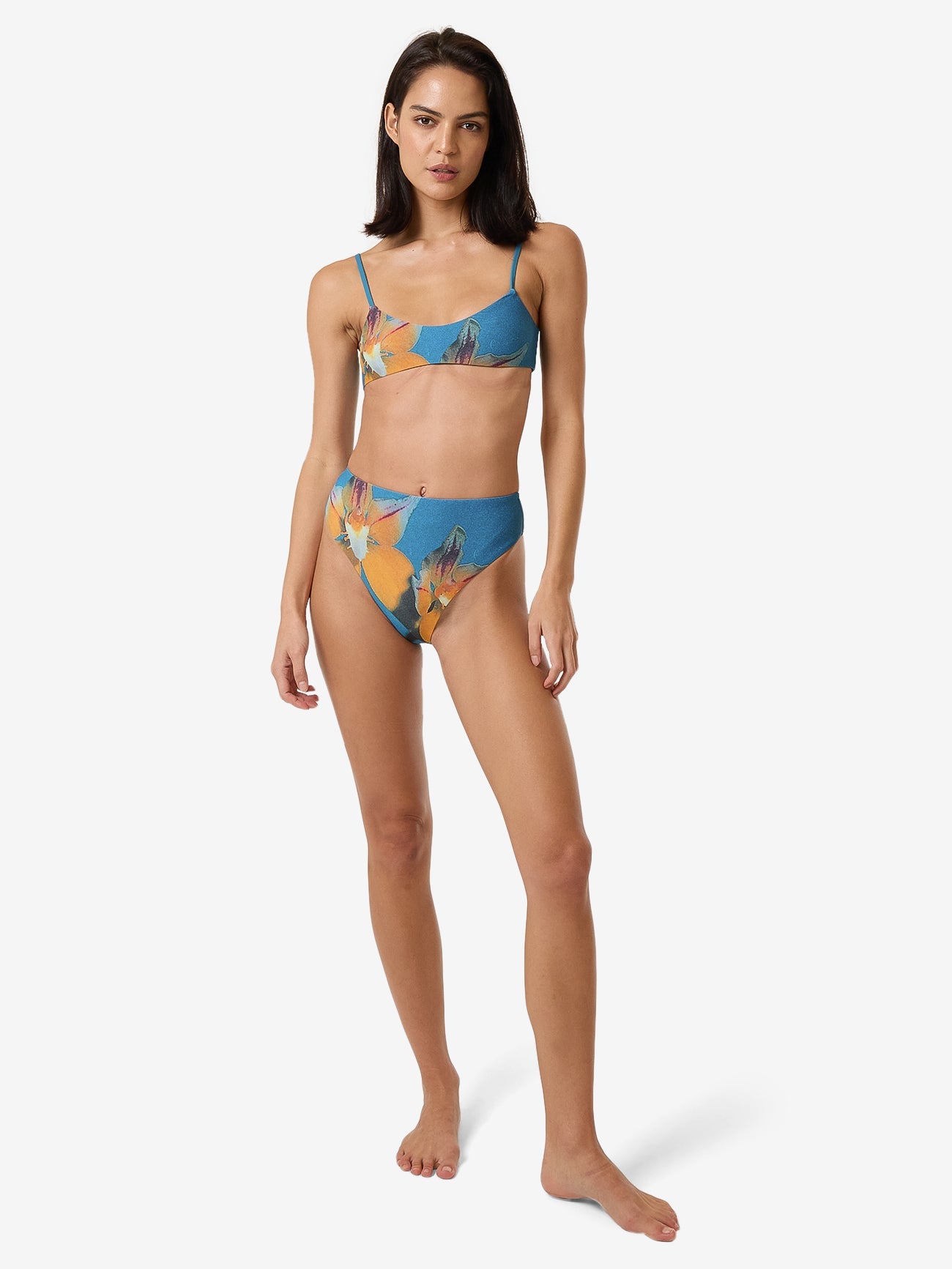 Flower Society Crop Bikini Top - Stella Blue 4