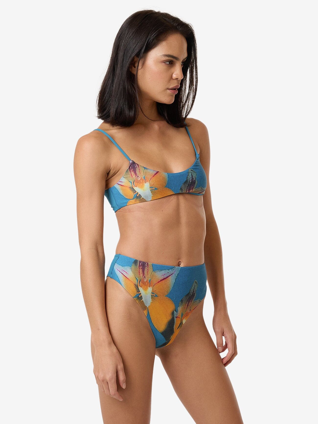 Flower Society 90S High Cut Bikini Bottom - Stella Blue 4