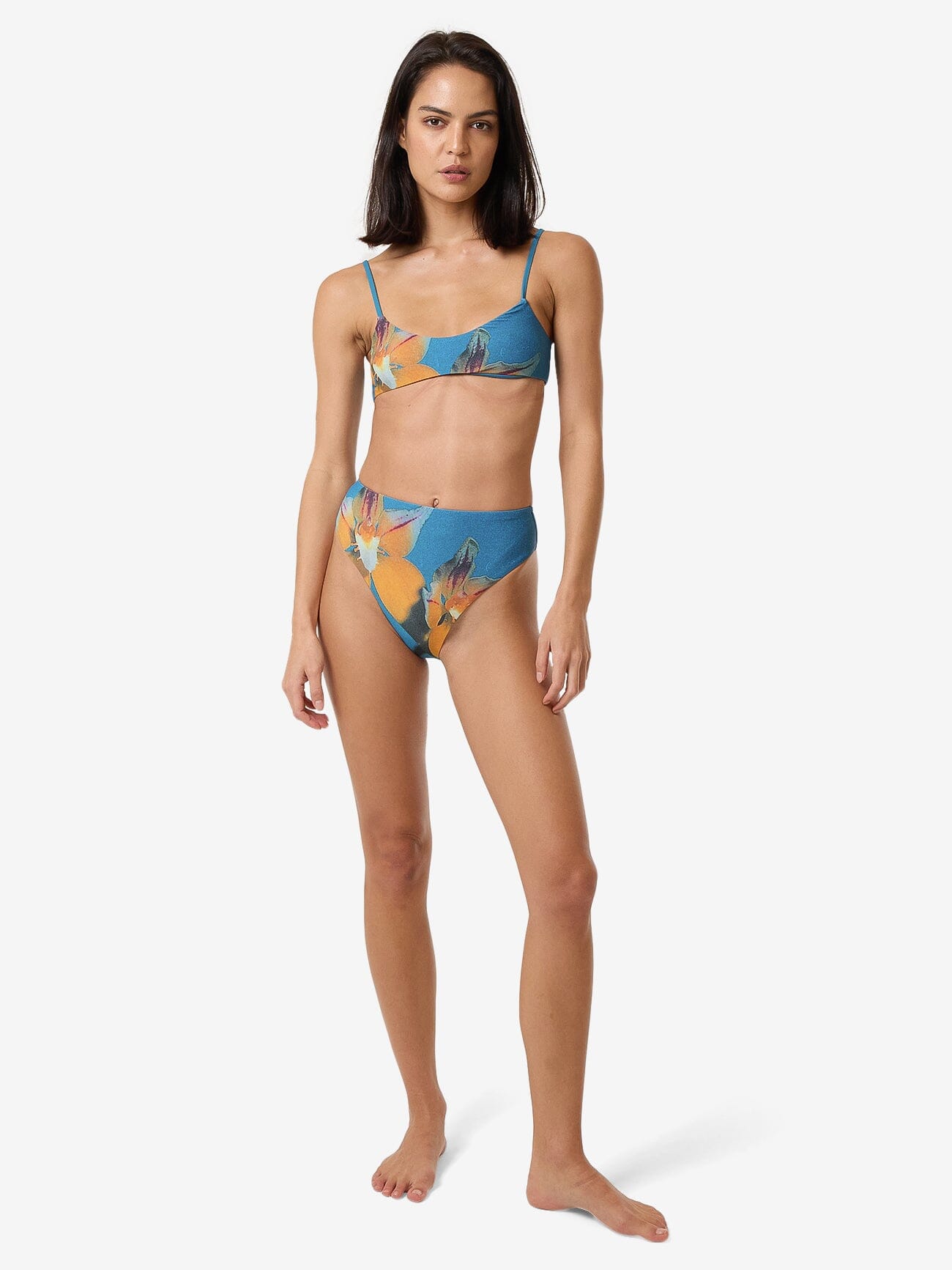 Flower Society 90S High Cut Bikini Bottom - Stella Blue 4