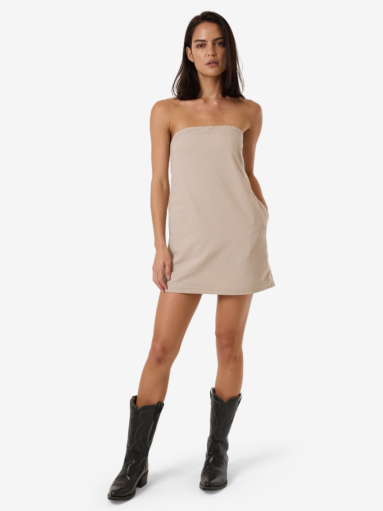 Miramar Colby Strapless Dress - Stone 4