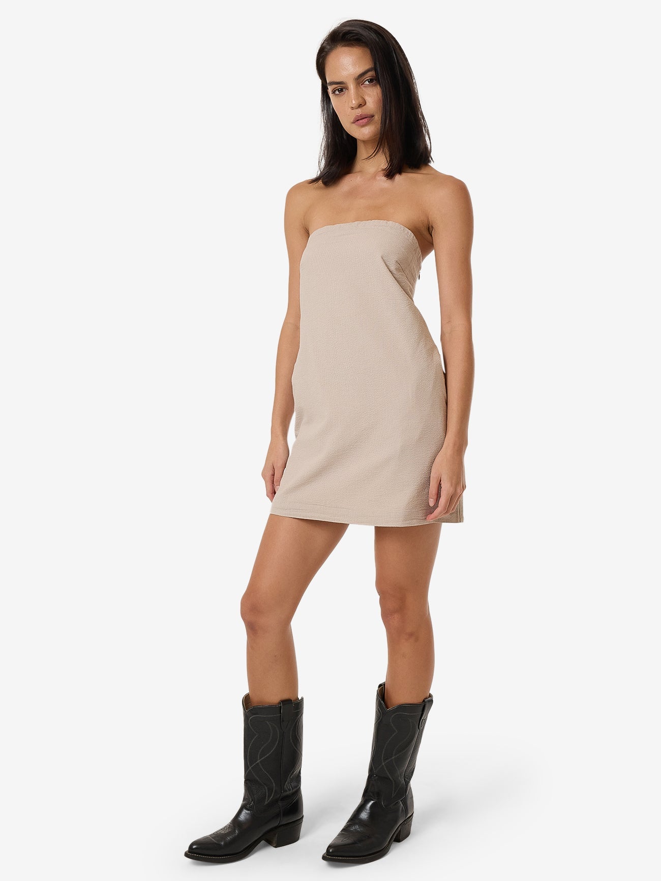 Miramar Colby Strapless Dress - Stone 4