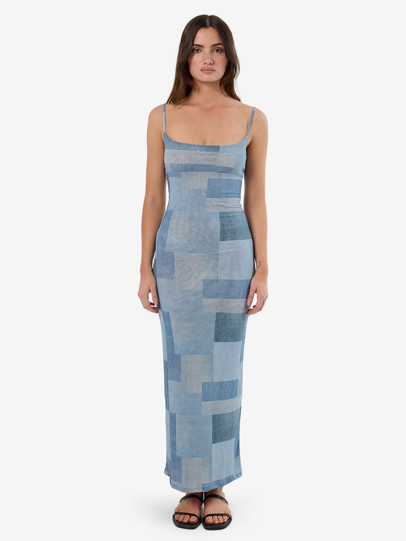 Shades Of Indigo Mesh Dress - Blue