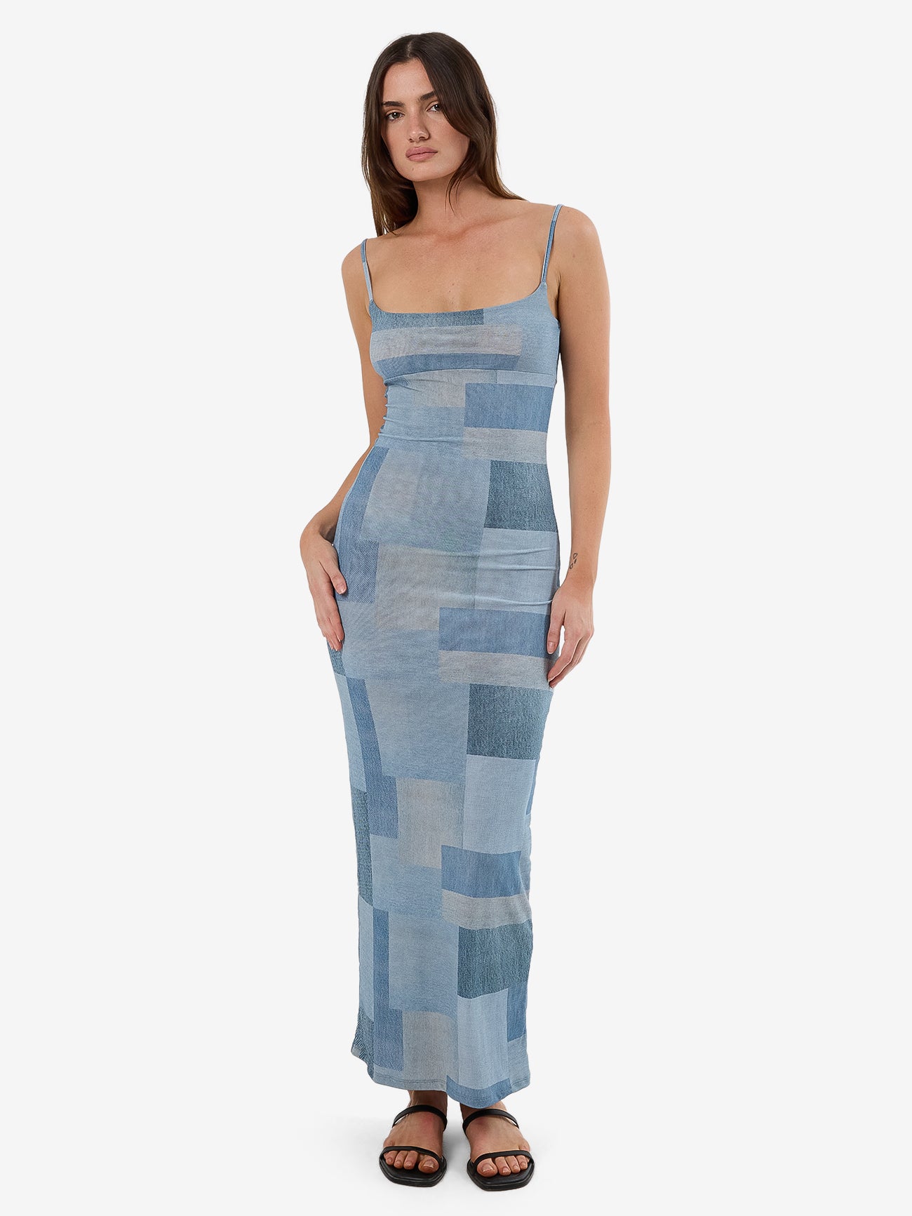 Shades Of Indigo Mesh Dress - Blue