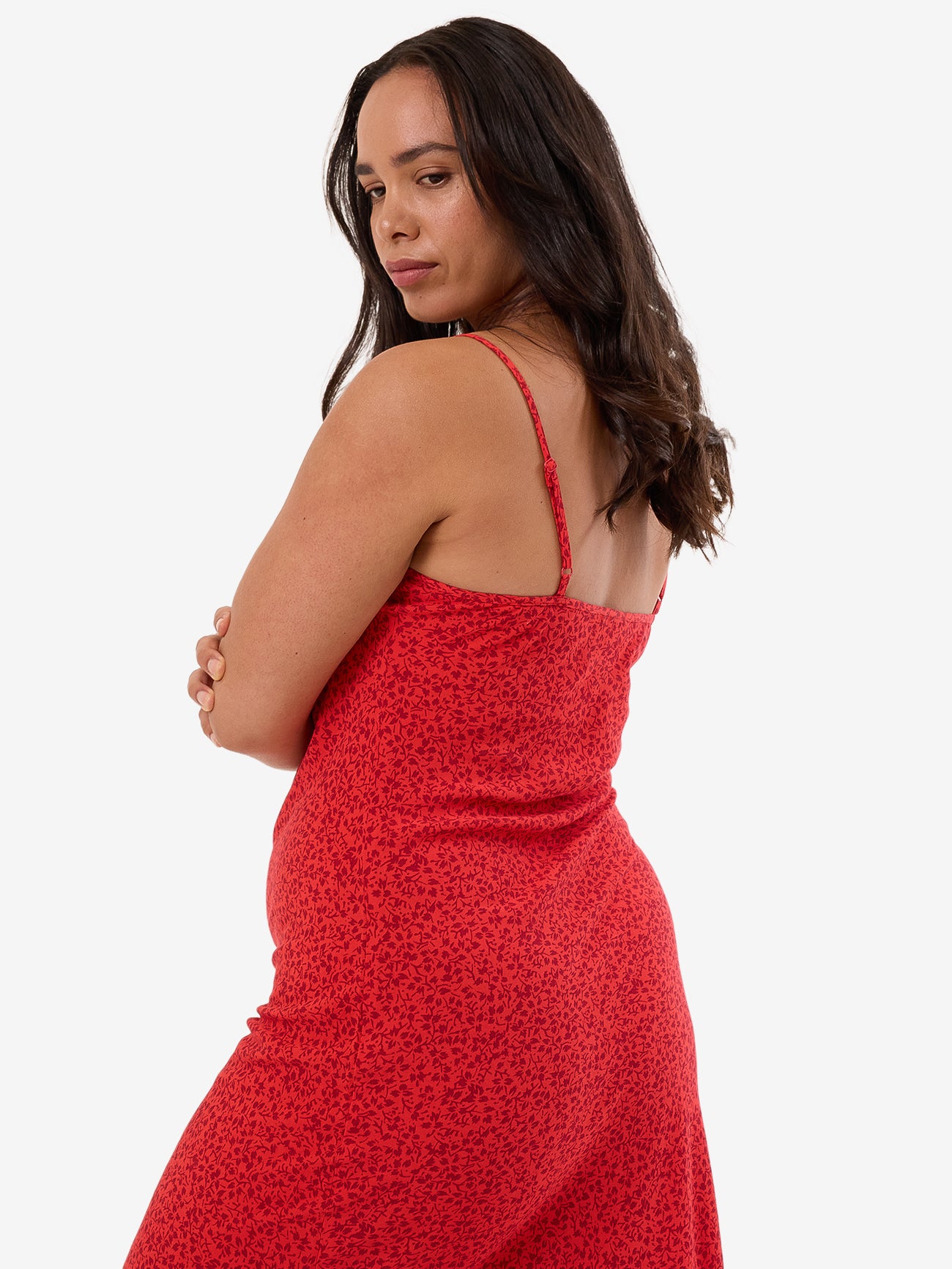 Zinnia Bias Dress - Flame Red