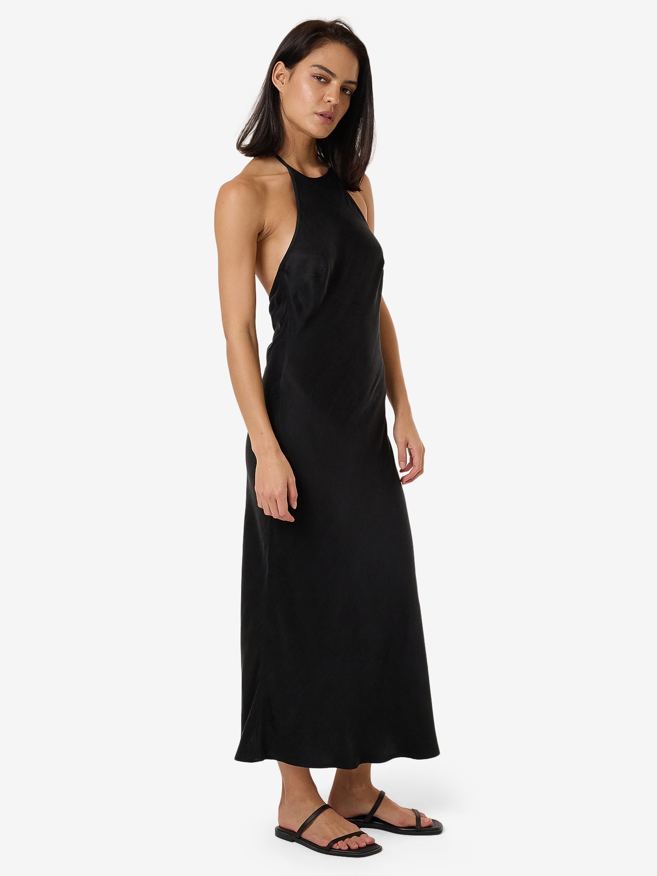 Jett Halter Bias Dress - Black 4