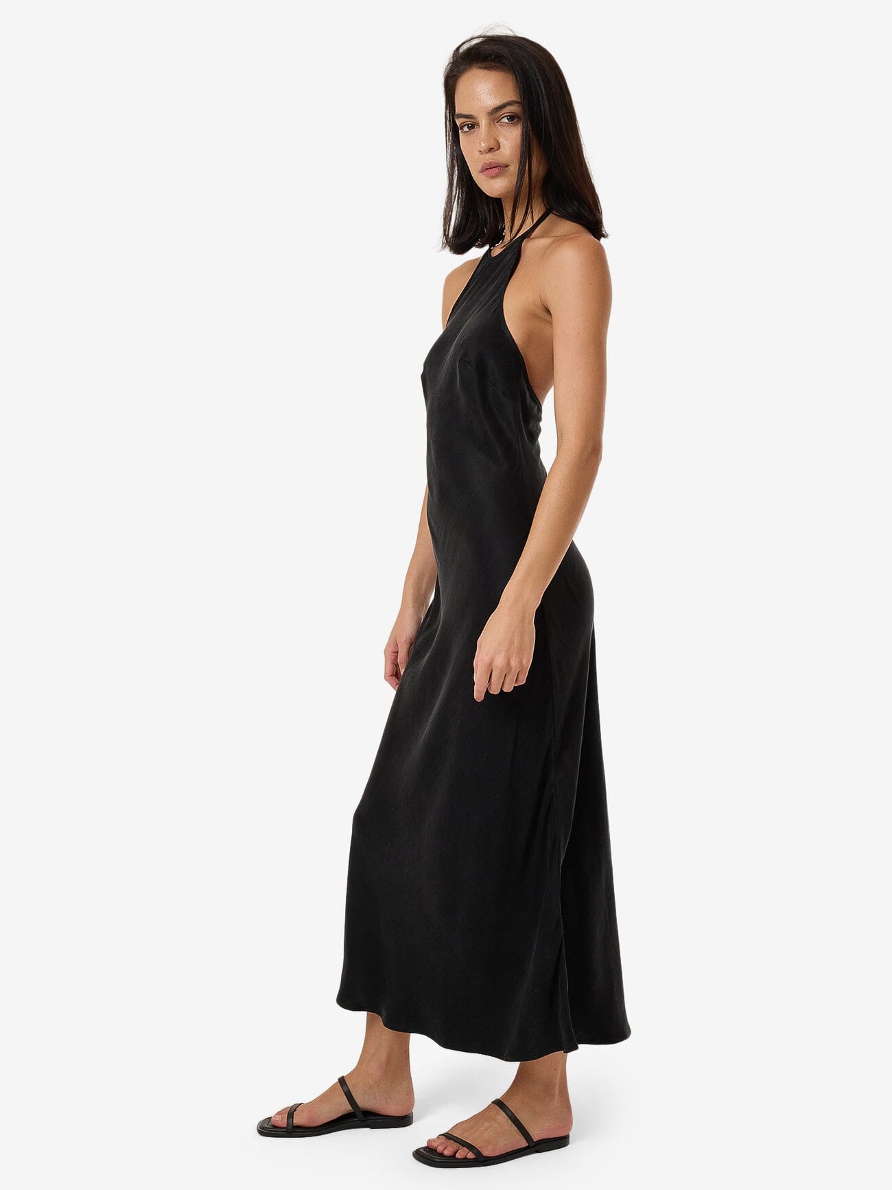 Jett Halter Bias Dress - Black 4