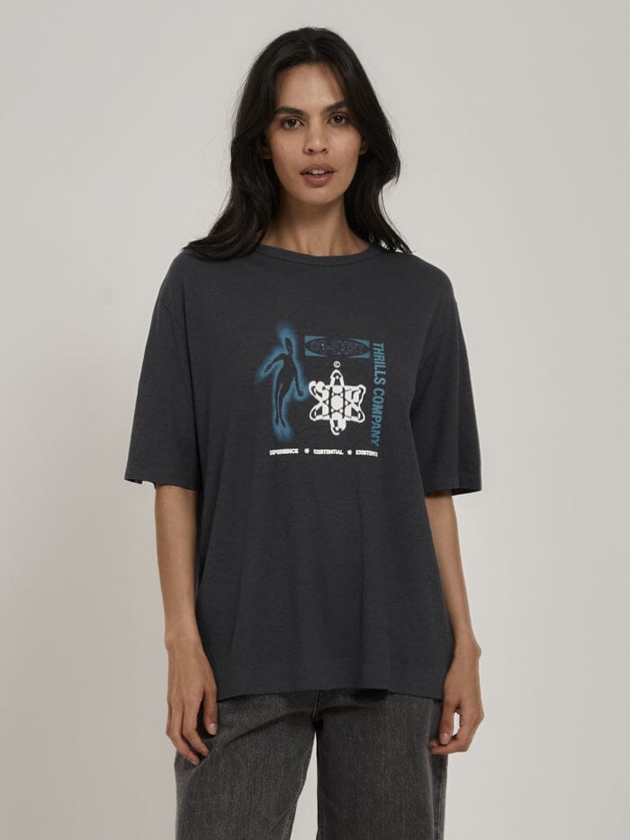 Euphoric Co-existence Hemp Box Fit Tee - Petrol