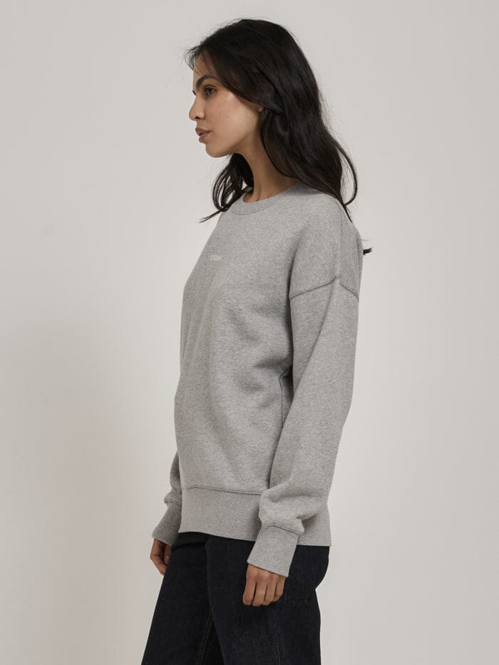 Minimal Thrills Slouch Crew - Grey Marle