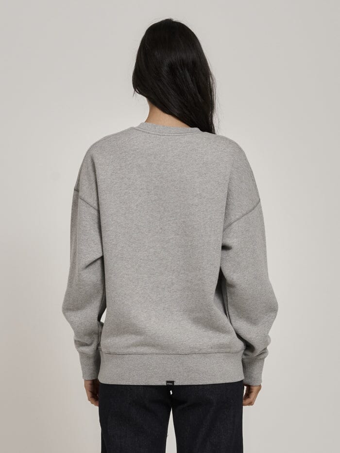 Minimal Thrills Slouch Crew - Grey Marle