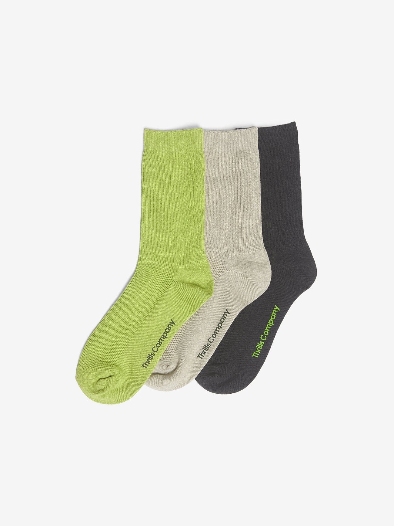 Professional Reality 3 Pack Sock - Lime - Taupe - Canteen One Size