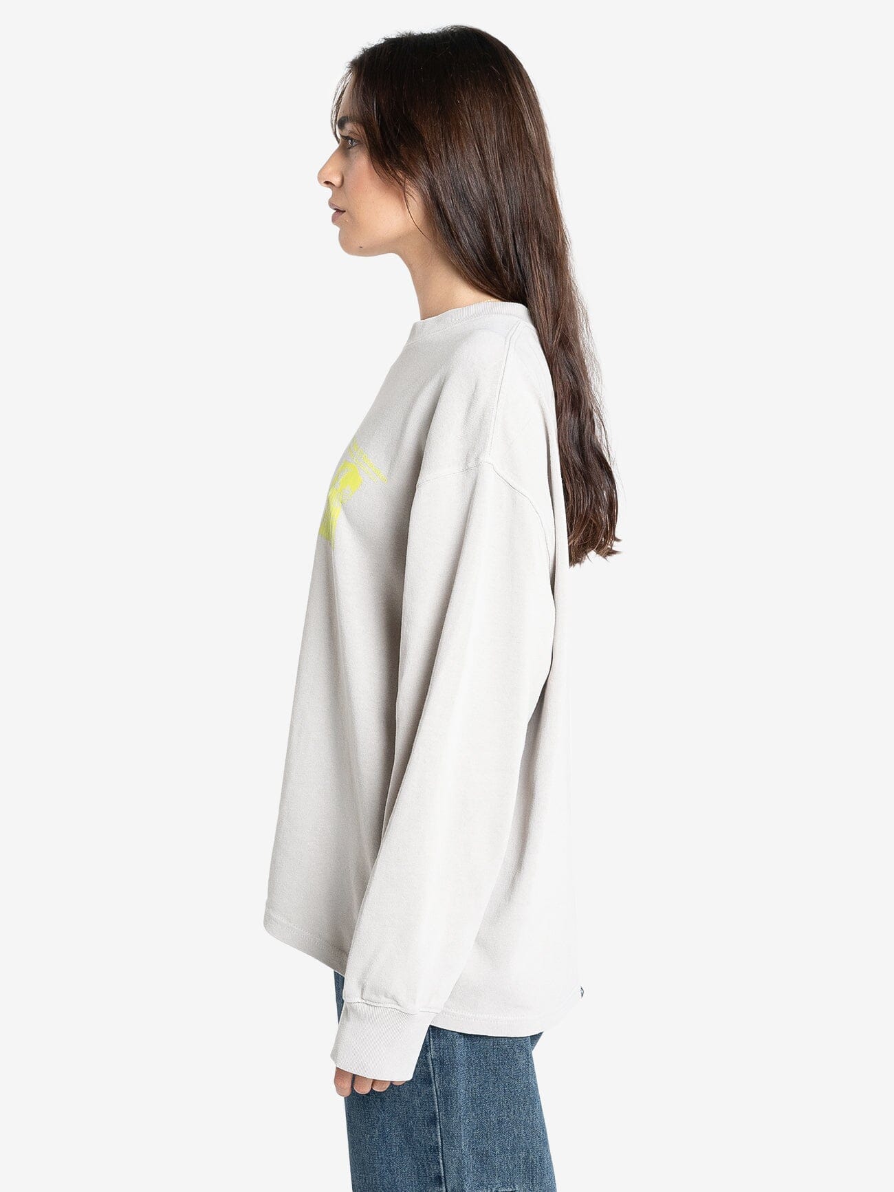 Earths Services Long Sleeve Oversized Tee - Oyster Grey 4