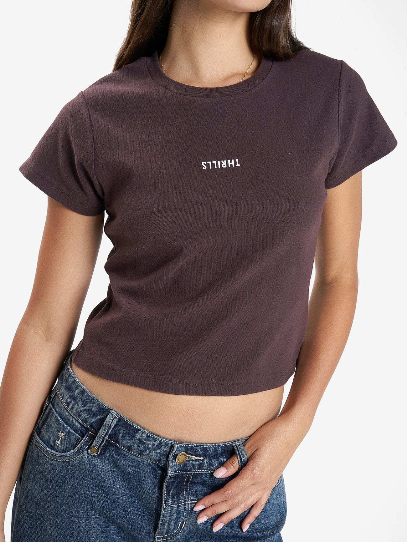 Minimal Thrills Mini Tee - Deep Plum 4